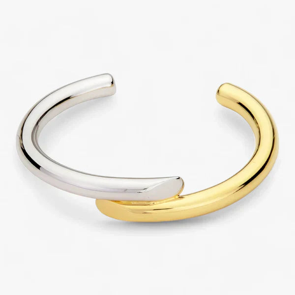 Jasmin | Enkelt Guldmanschettarmband - Let Chic - Guld-Sølv farve - watches - {{ product_tags }