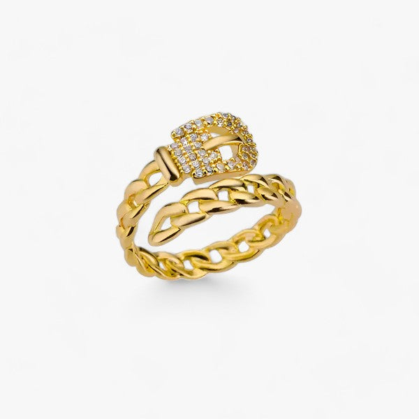 Isabella | Zirkon-Bælte-Ring - Chic og Moderne - Tilpasselig Guld - women's fashion - {{ product_tags }