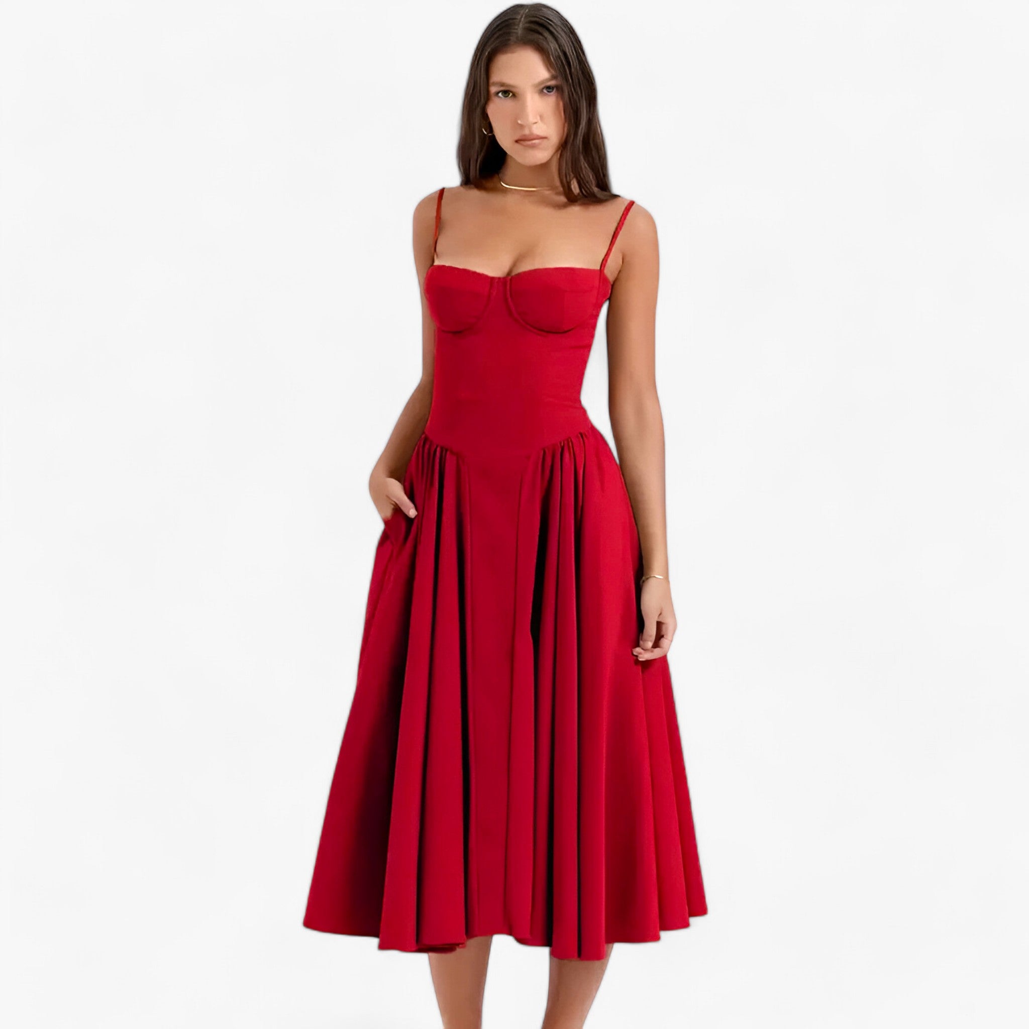 Solana | Korsetkjole - Tidsløs Elegance - Rød - women's fashion - {{ product_tags }