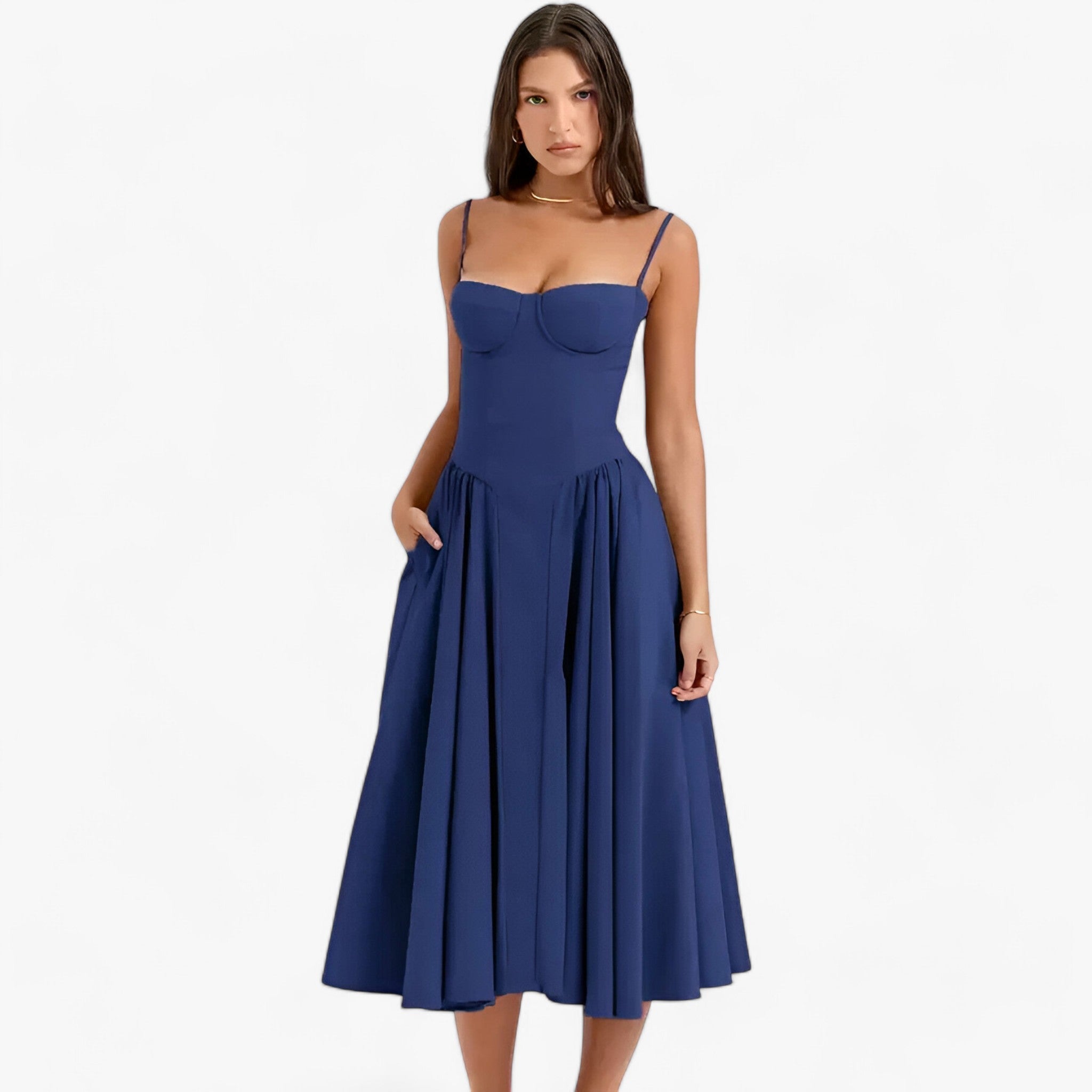 Solana | Korsetkjole - Tidsløs Elegance - Marineblå - women's fashion - {{ product_tags }