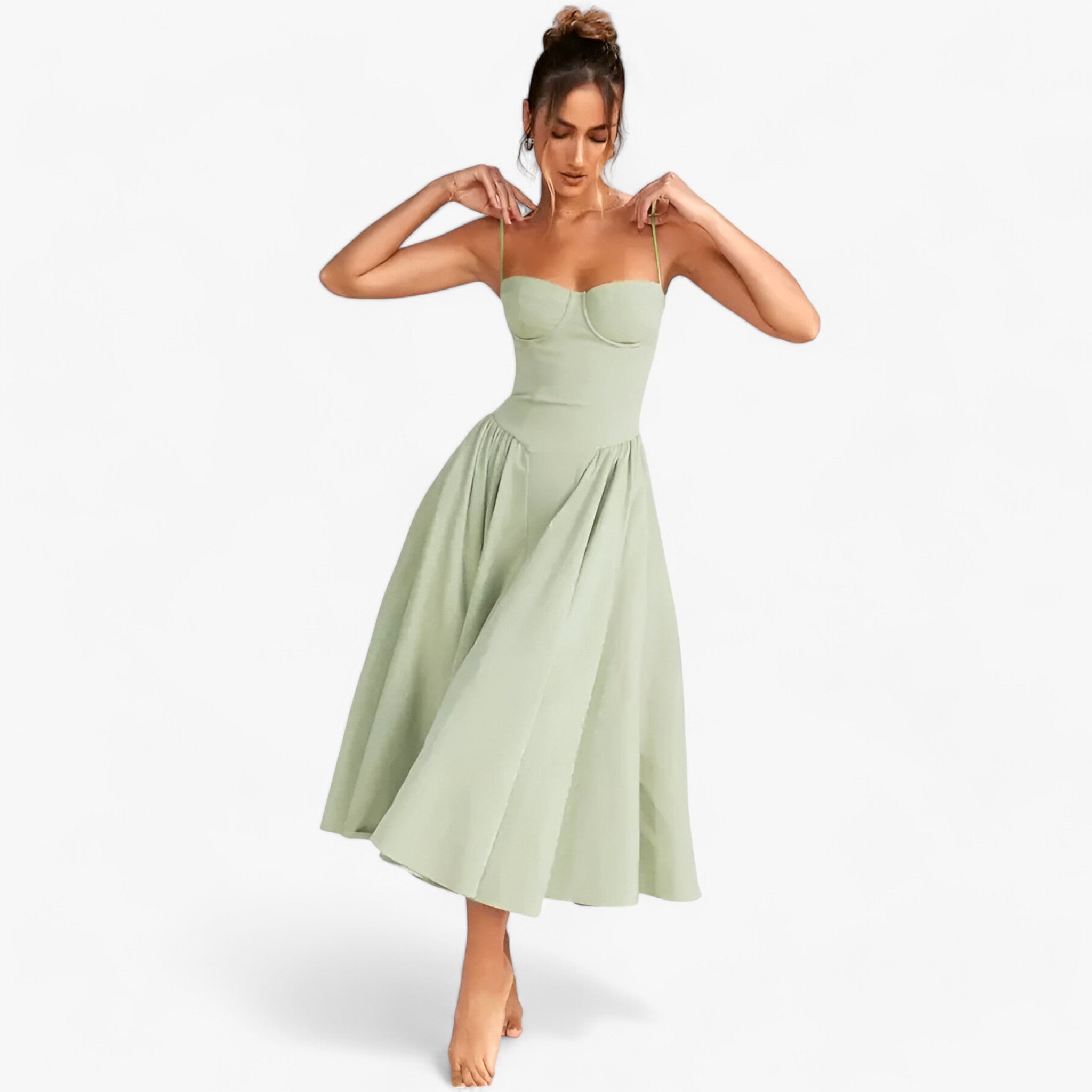 Solana | Korsetkjole - Tidsløs Elegance - Lys grøn - women's fashion - {{ product_tags }