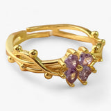 Clara | Purple Adjustable Ring - Simple French Elegance