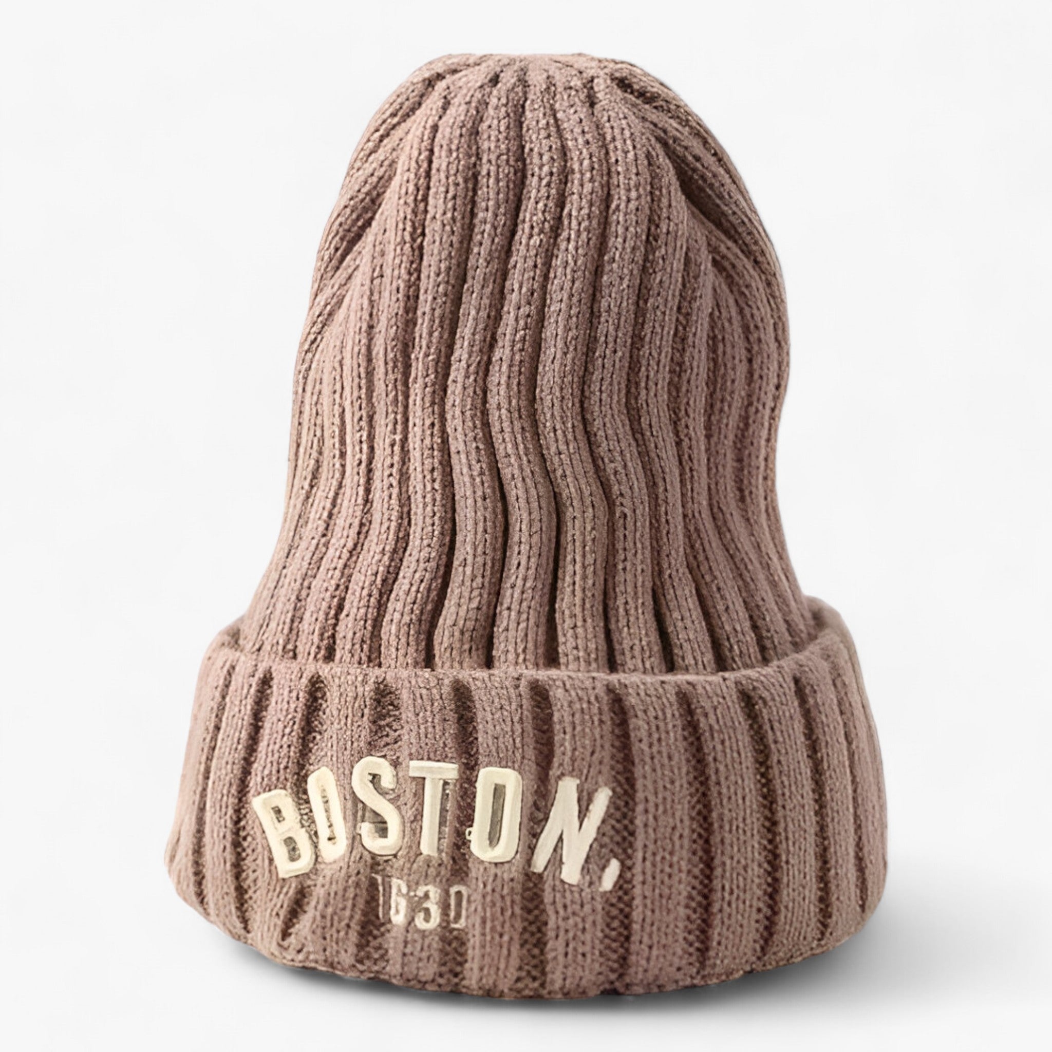 Theresa | Varm strikket hue til babyer - Behagelig ørebeskyttelse til vinteren - Beige B - baby - {{ product_tags }