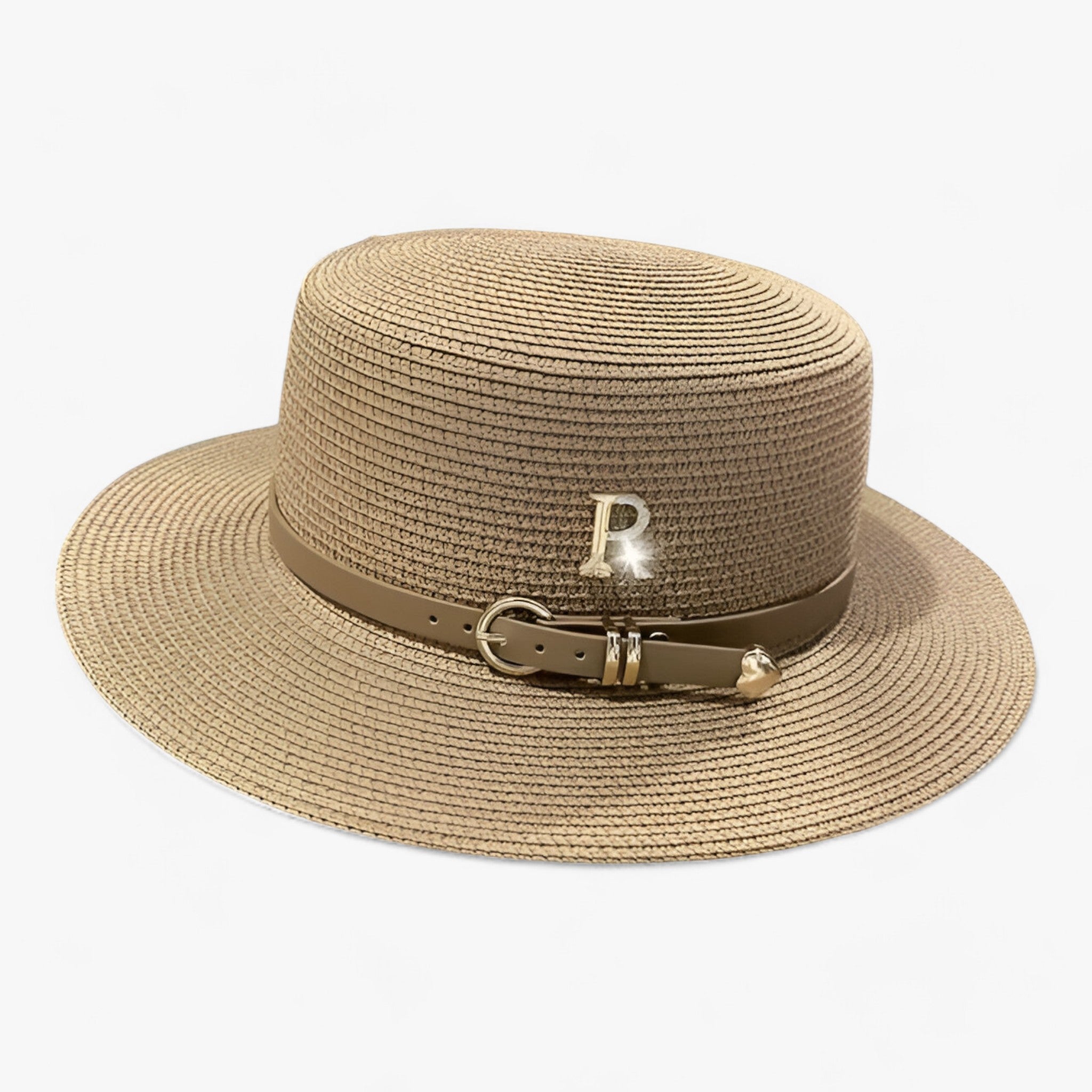 Lily | Flad stråhat: elegant solbeskyttelse til sommeren - Khaki - women's fashion - {{ product_tags }
