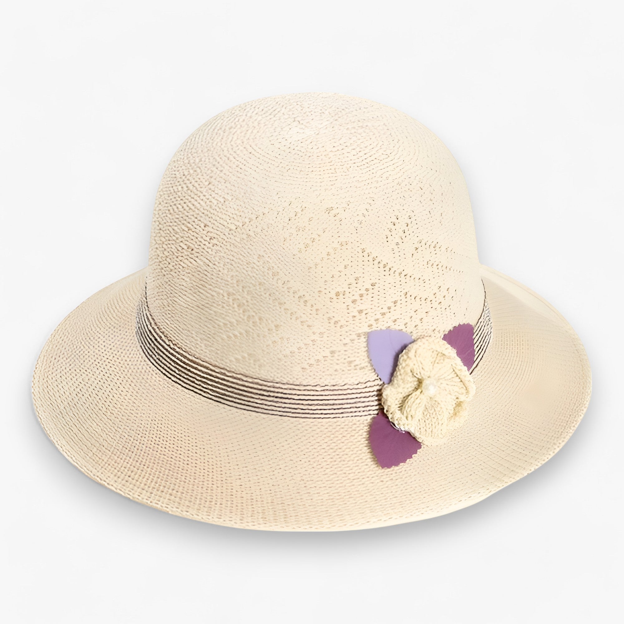 LUNA | Solhat med perleblomster - Stilfuld skygge & beskyttelse - Hvid - women's fashion - {{ product_tags }
