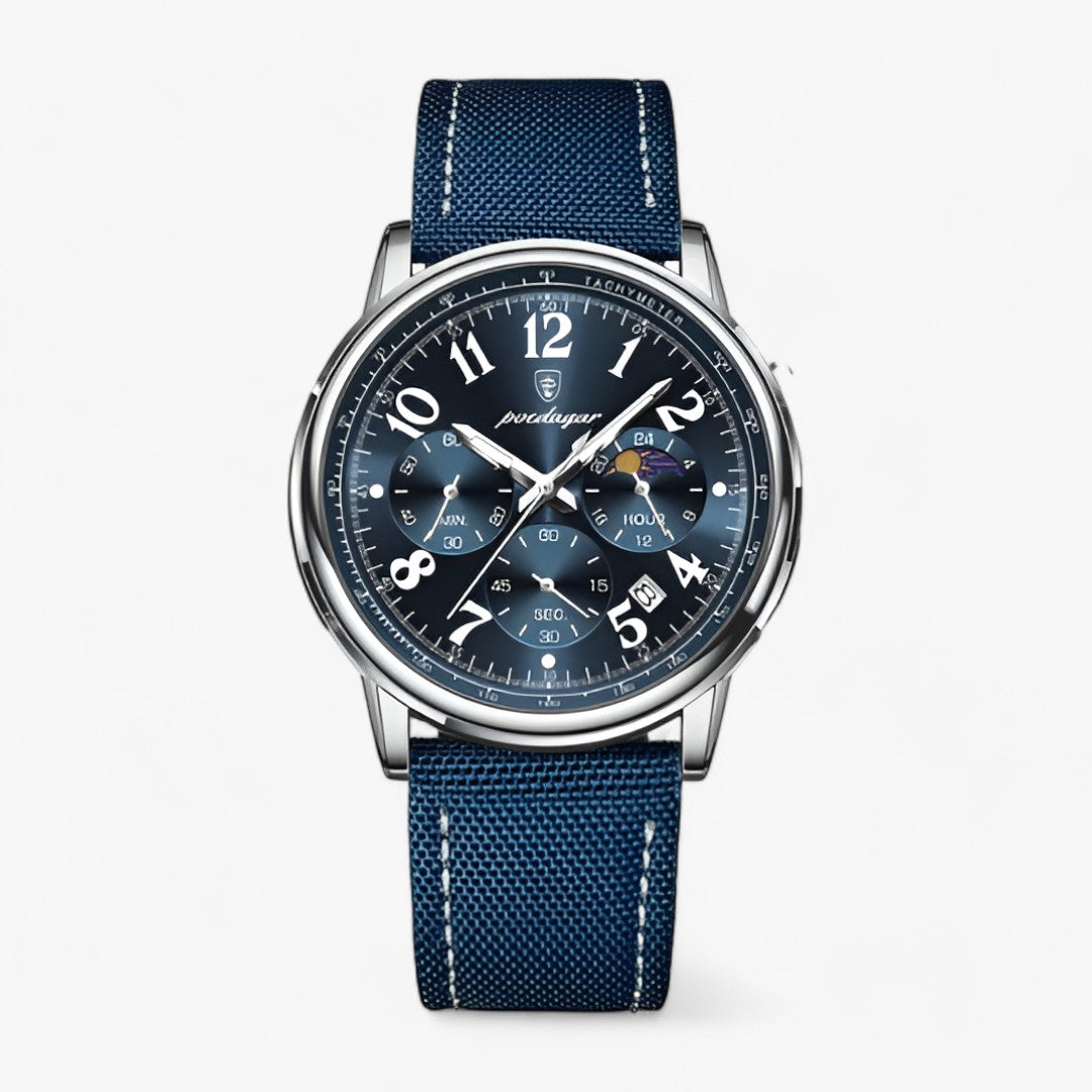 POEDAGAR | Luksuriøs Militær-Sportur - Vandtæt & Luminøs - Sølv Blå - watches - {{ product_tags }
