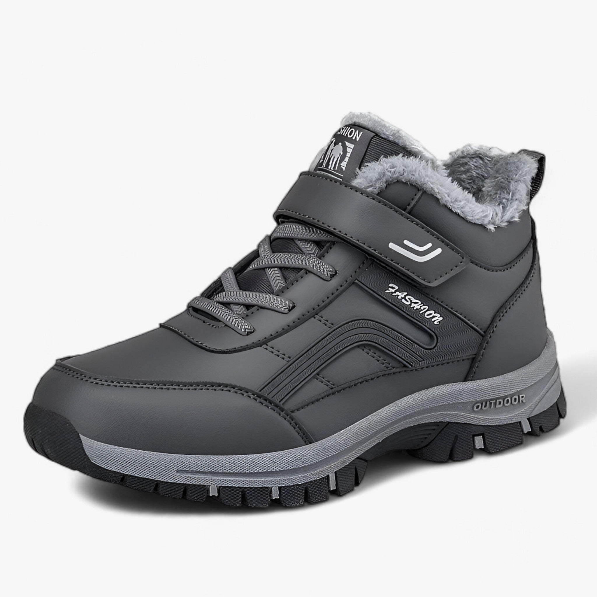 Liam | Høje støvler i vandtæt nubuck - Varm og skridsikker til vinterkomfort - Grå - winter - {{ product_tags }