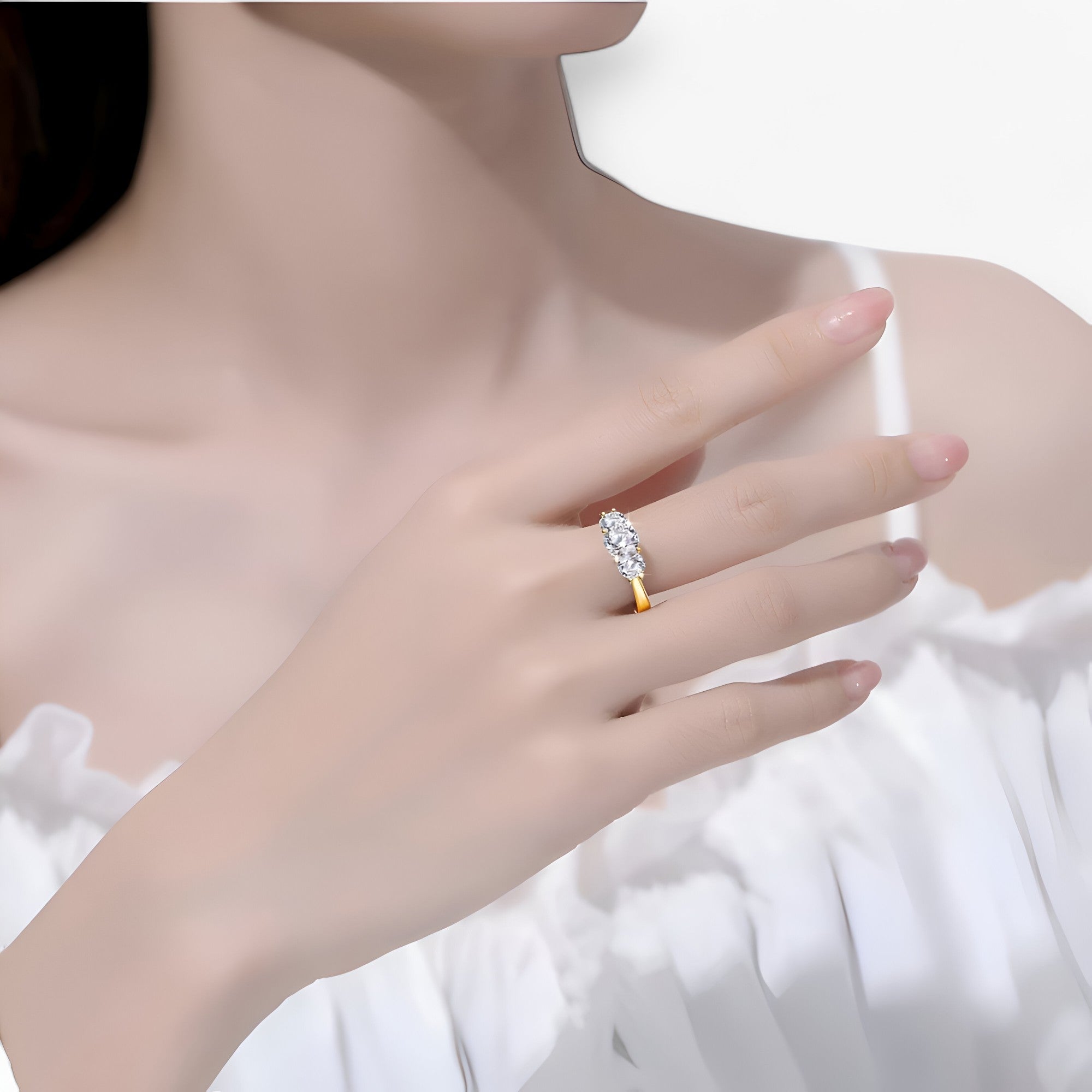 Aurora | Guld Moissanit-Ring - Strålende Luksus - - women's fashion - {{ product_tags }