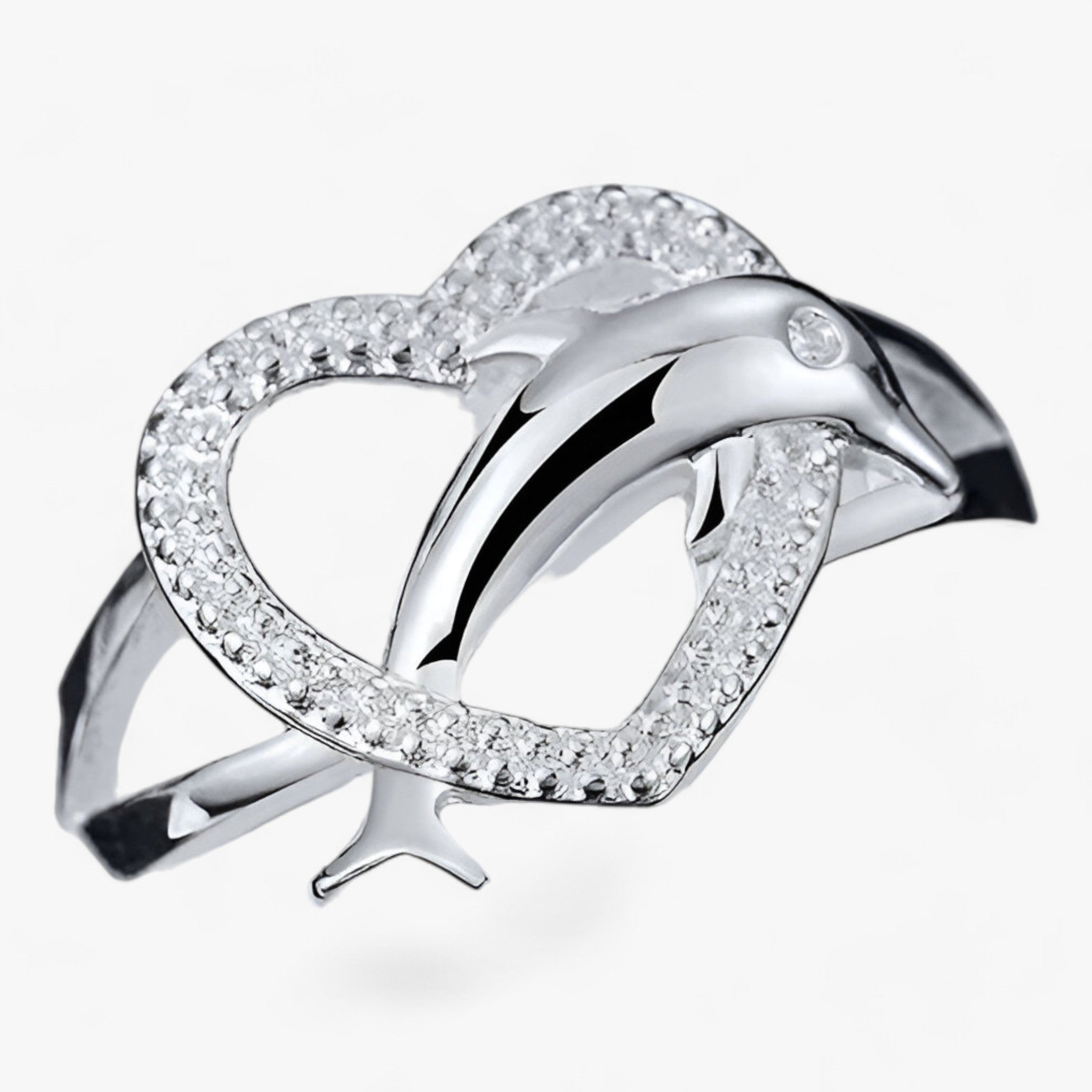 Isabel | Delphin-Hjerte-Ring – Sterlingsølv Kærlighed - - women's fashion - {{ product_tags }