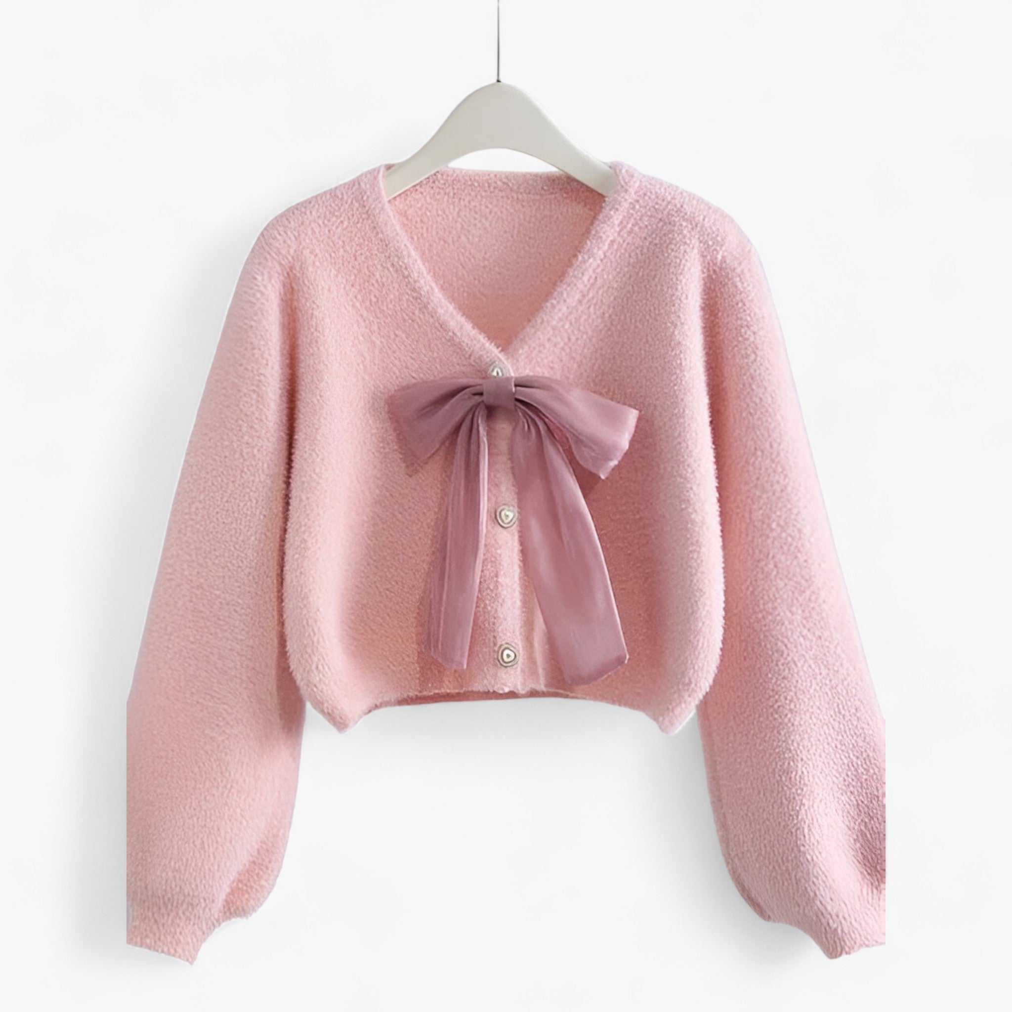 BLOOM | Sød lyserød cardigan - Hygge i lager med raffinerede accenter - Rosa - women's fashion - {{ product_tags }