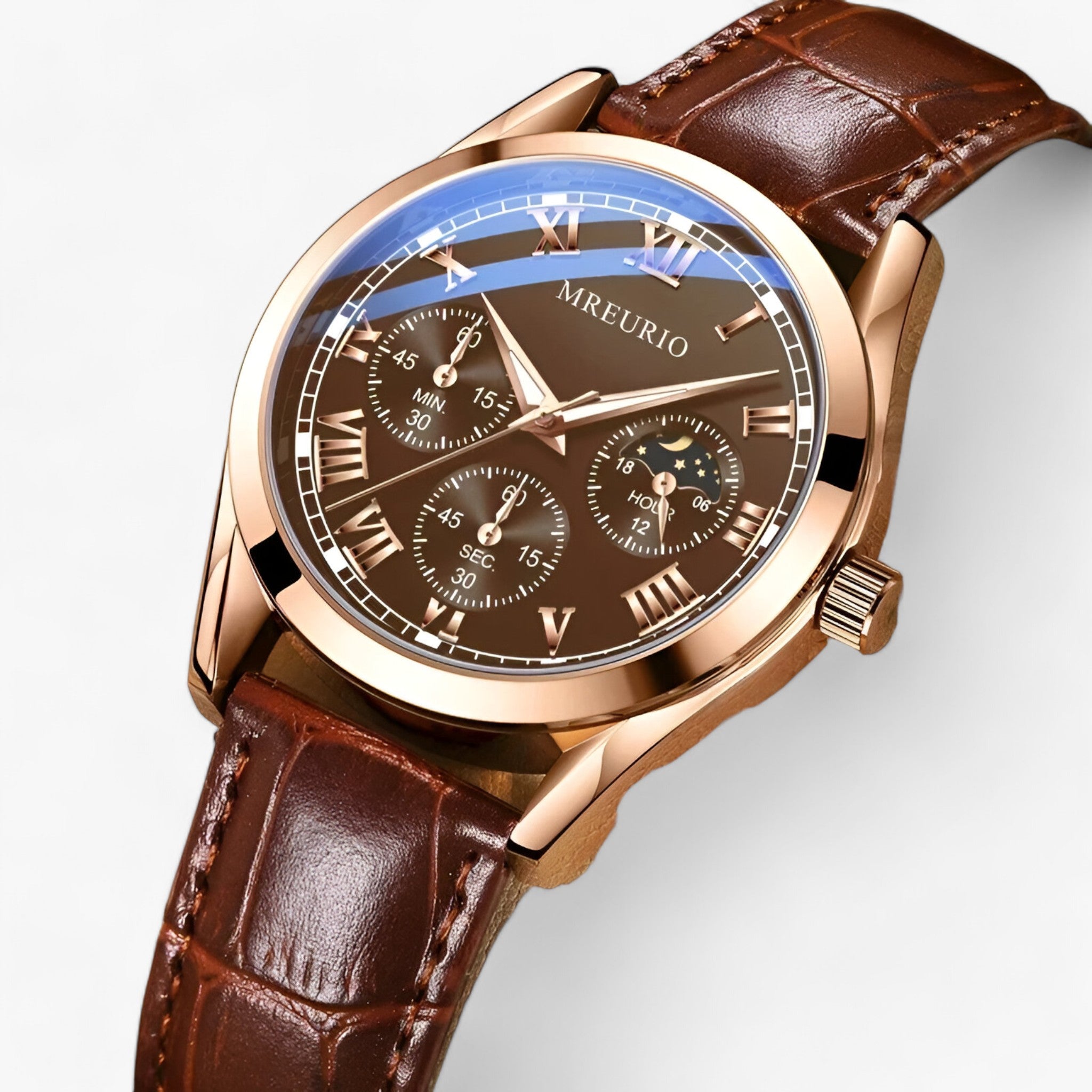 AURELIUS | Herreur - Luksuriøst læderarmbånd forretningsur - - watches - {{ product_tags }
