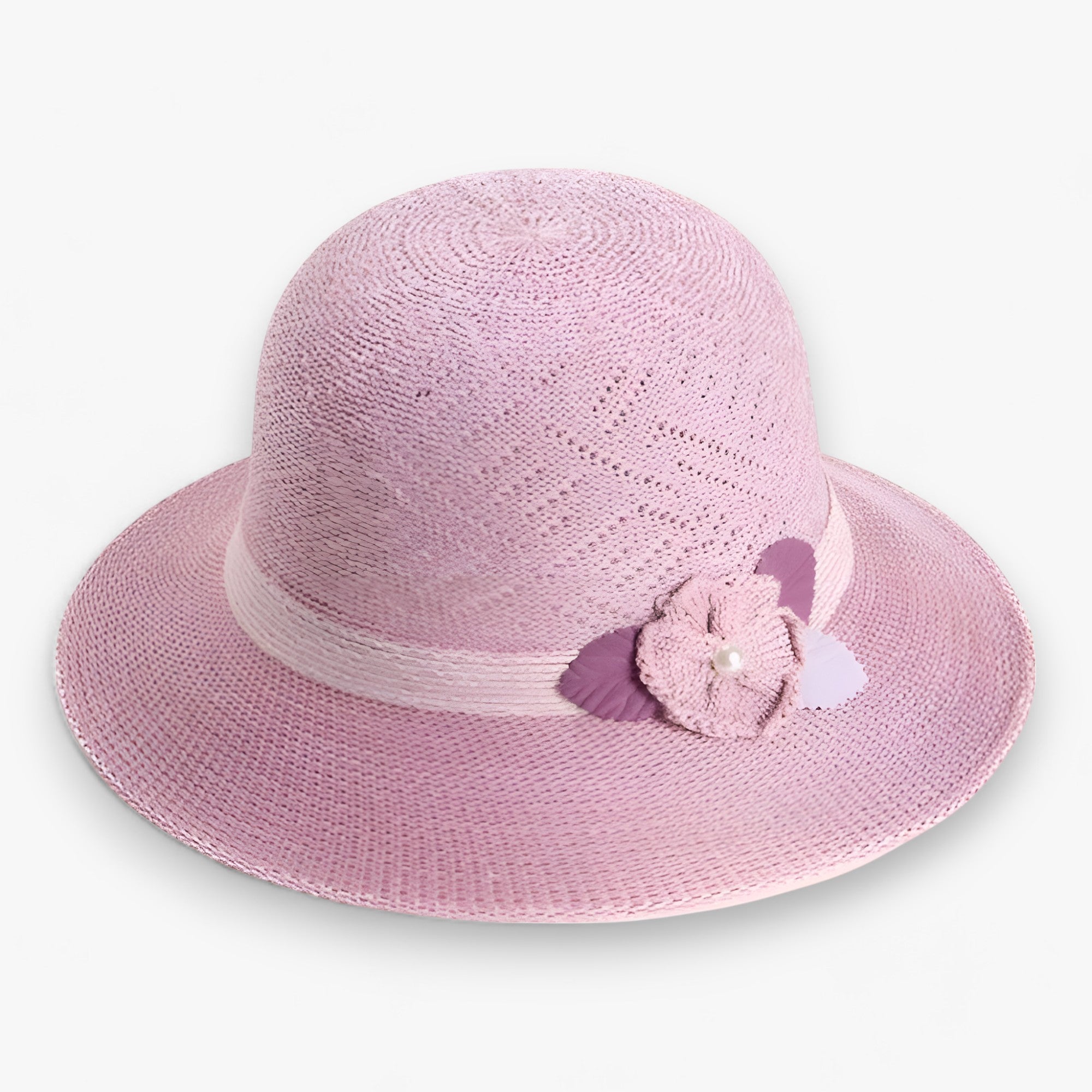 LUNA | Solhat med perleblomster - Stilfuld skygge & beskyttelse - Rosa - women's fashion - {{ product_tags }