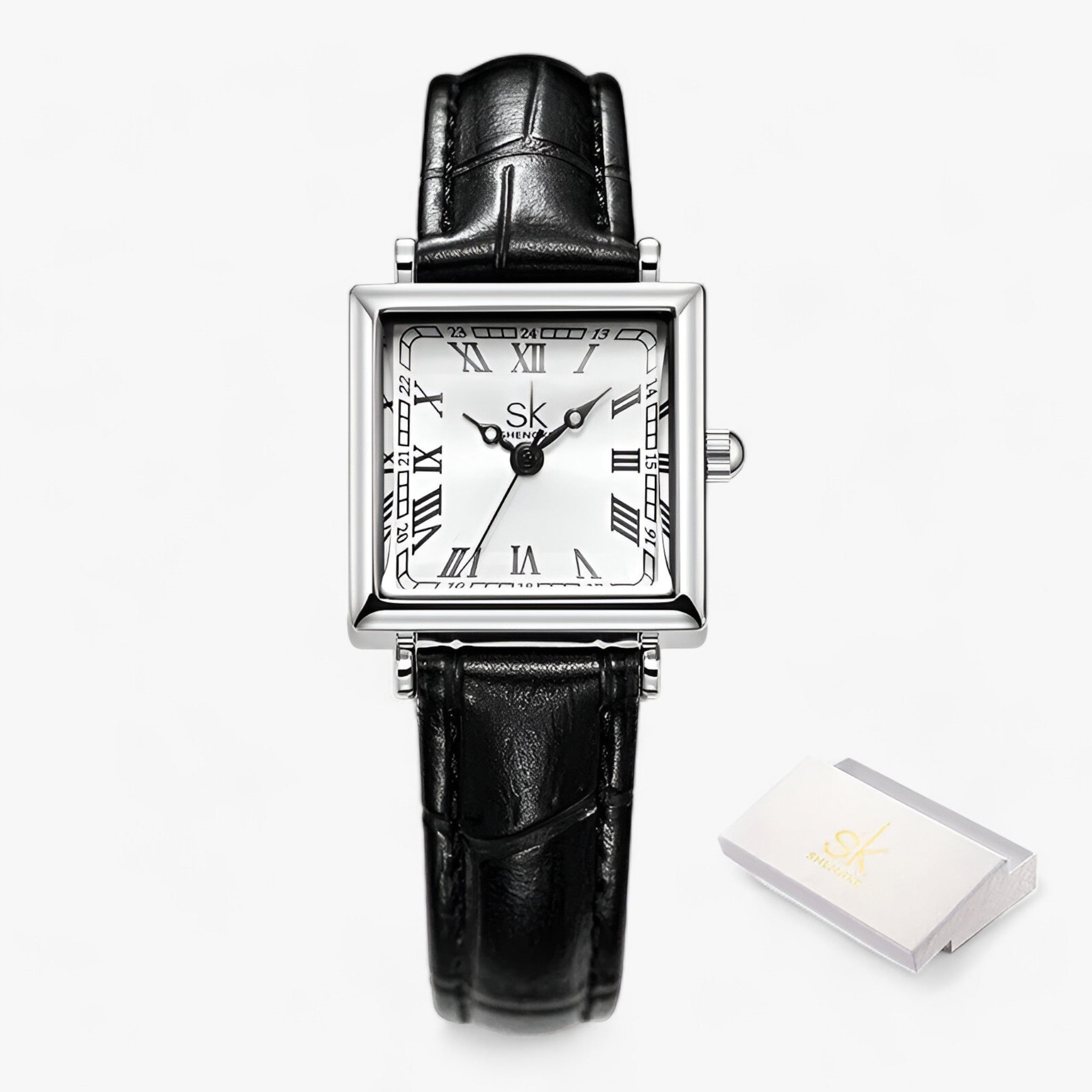 CHARLOTTE | Quadrat Dameur - Udsøgt og elegant til særlige lejligheder - Sort - watches - {{ product_tags }