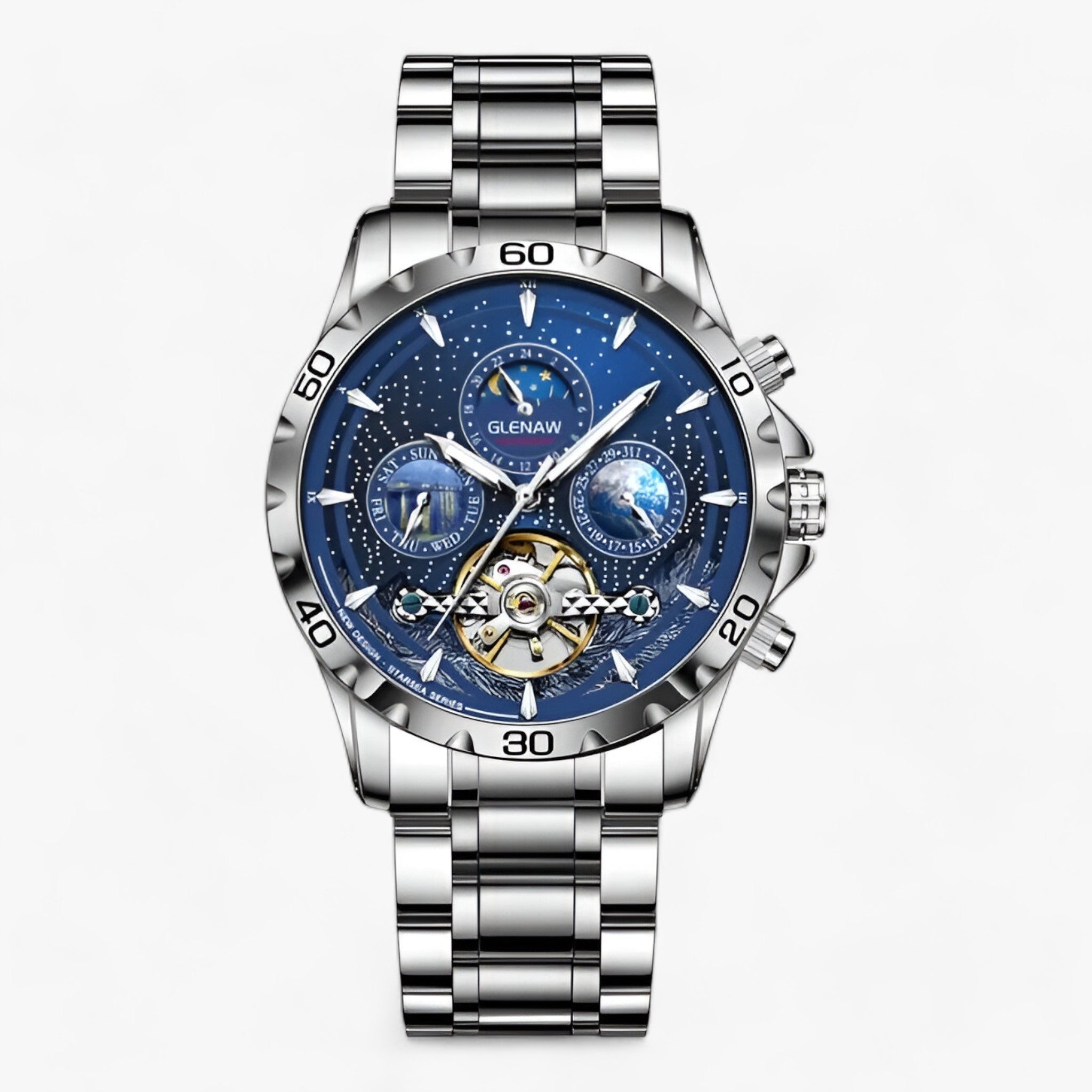 Max | Stjernehimmel Ur - Tidsløs Design og Præcision - Sølv Blå - watches - {{ product_tags }