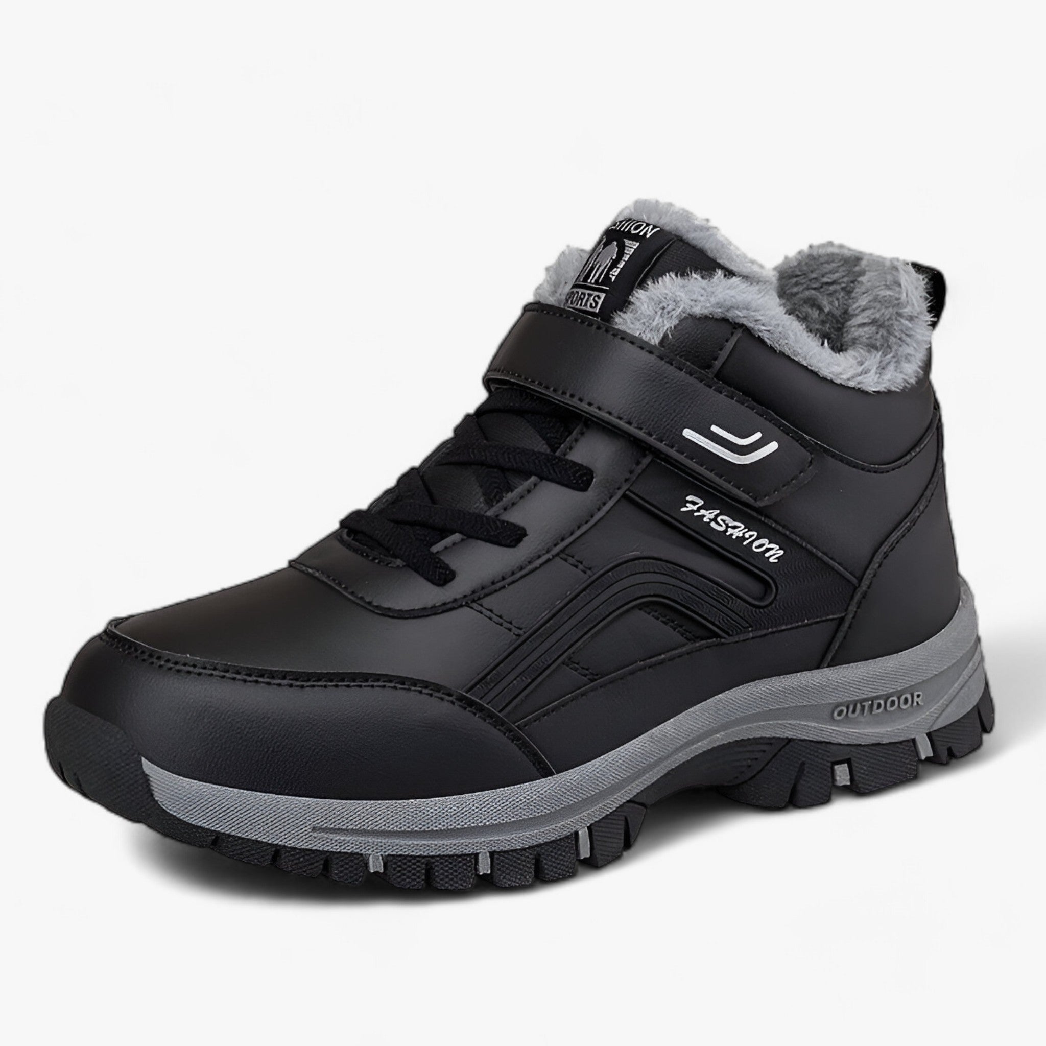 Liam | Høje støvler i vandtæt nubuck - Varm og skridsikker til vinterkomfort - Sort - winter - {{ product_tags }