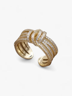 Evelyn | 14K Guldplateret Zirkonia Ring - Elegant Åbent Design