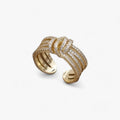 Evelyn | 14K Guldplateret Zirkonia Ring - Elegant Åbent Design