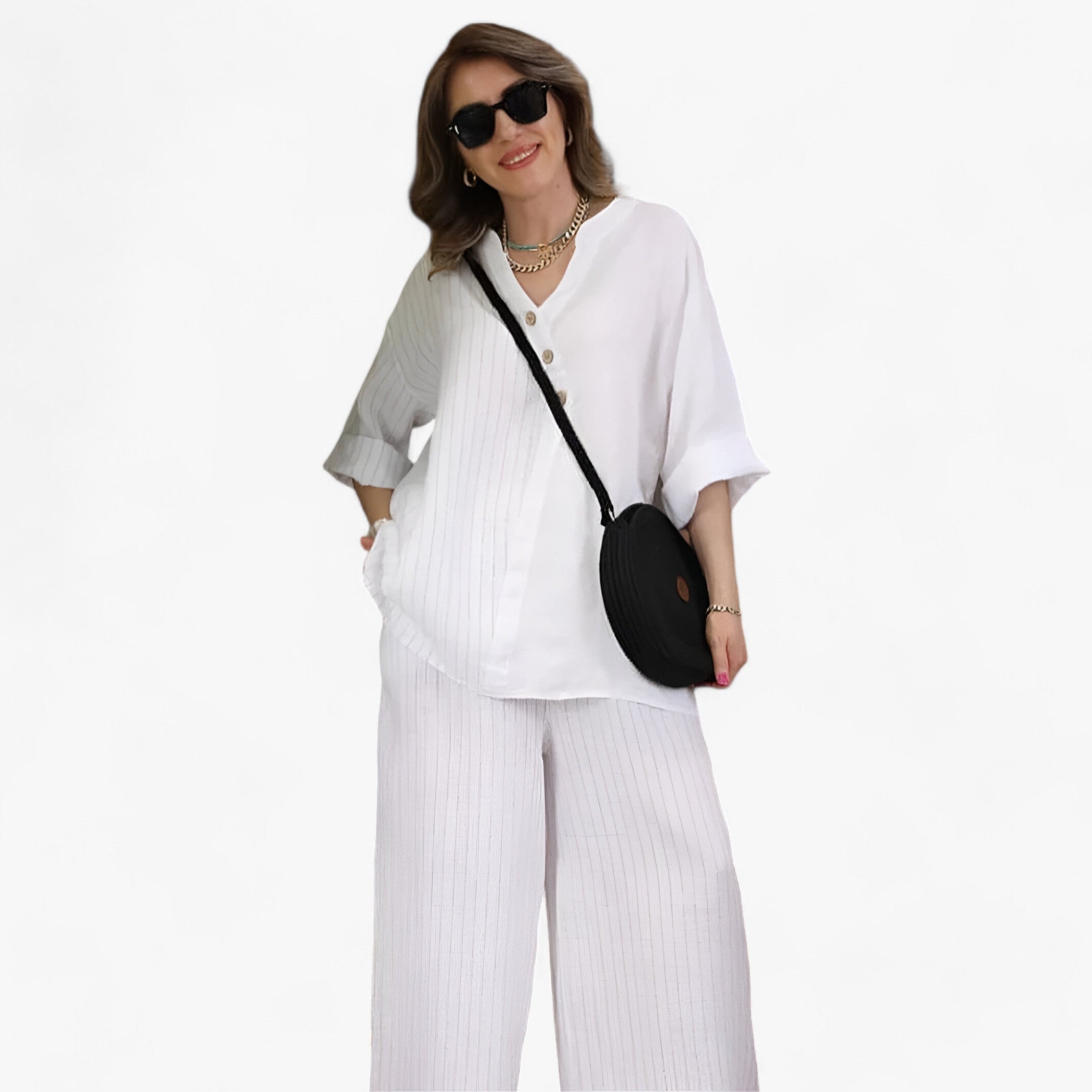 Cotta | Damernes Fritids Sæt i Bomulds-Linned - Ultimativ Komfort & Stil - - women's fashion - {{ product_tags }
