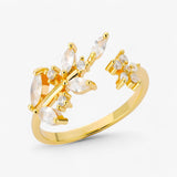 Golden Branch | Leaf Ring - Stylish Nature Design