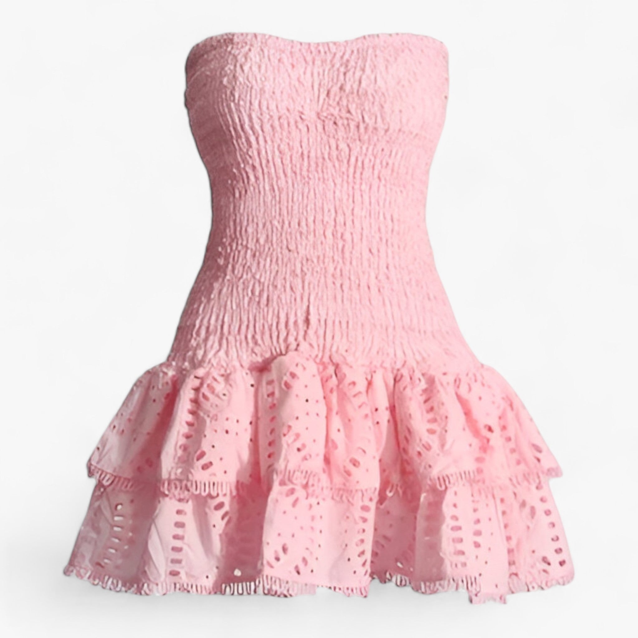 TWOTWINSTYLE | Afslappet kjole til kvinder - Stilfulde patchwork-kant for alsidig brug - Lys rosa - women's fashion - {{ product_tags }