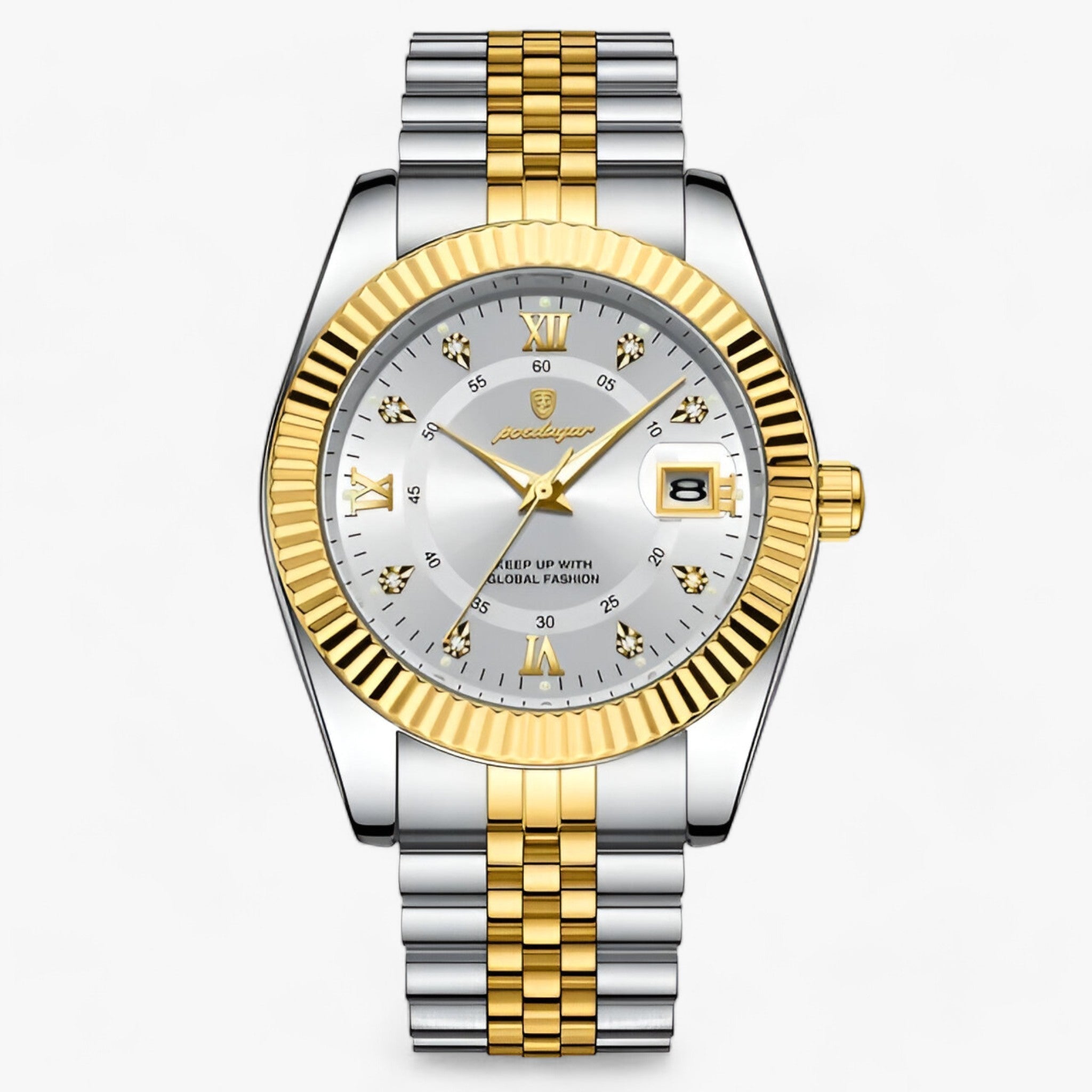 Everest | Elegant quartz-ur i rustfrit stål til mænd - Guld hvid - watches - {{ product_tags }