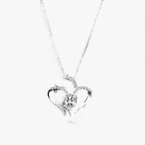AMORE | Elegant Heart-Shaped Zirconia Necklace with Luxurious Pink Gift Box