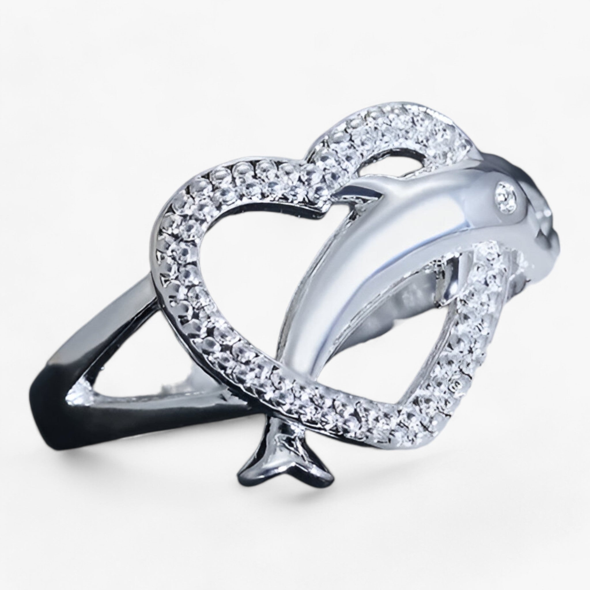 Isabel | Delphin-Hjerte-Ring – Sterlingsølv Kærlighed - - women's fashion - {{ product_tags }