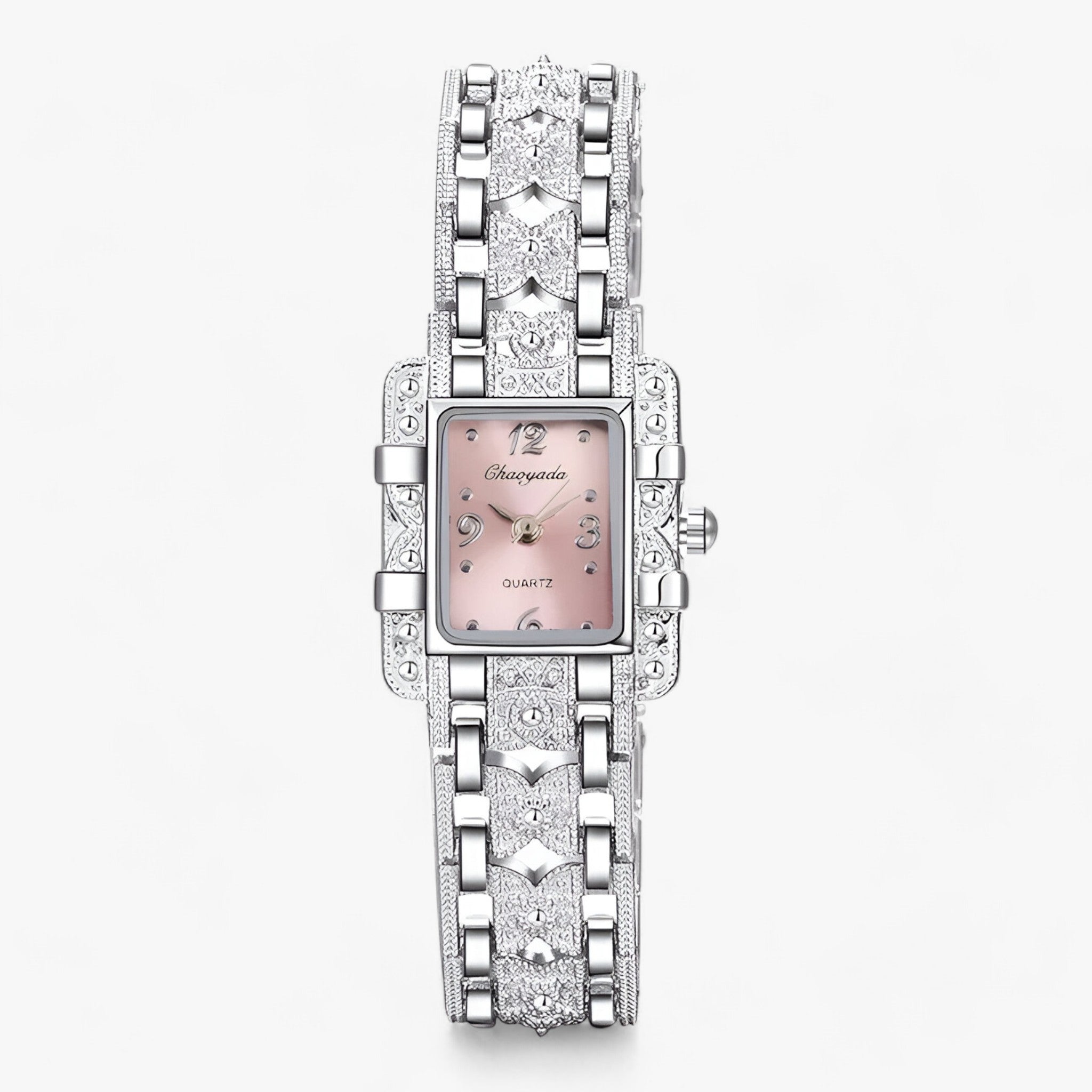 Adriana | Armbåndsur med rektangulær urskive og krystaller - Moderne og elegant til kvinder - Rosa - watches - {{ product_tags }