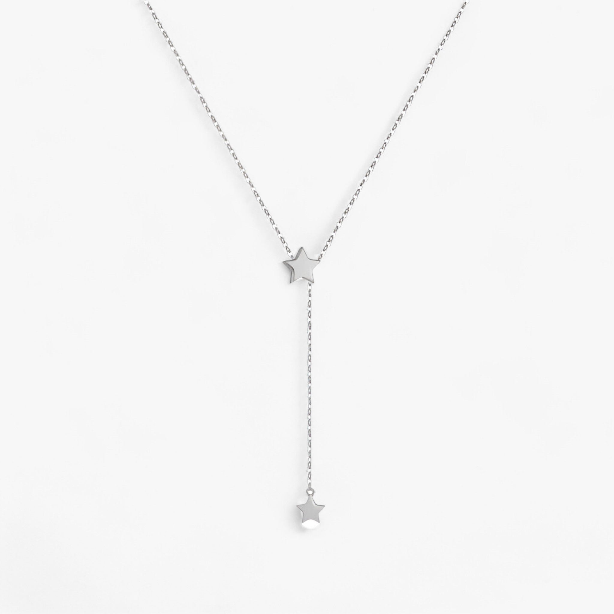Mia | Justerbart halsbånd - enkelt stiligt - Silverstjerner - women's fashion - {{ product_tags }