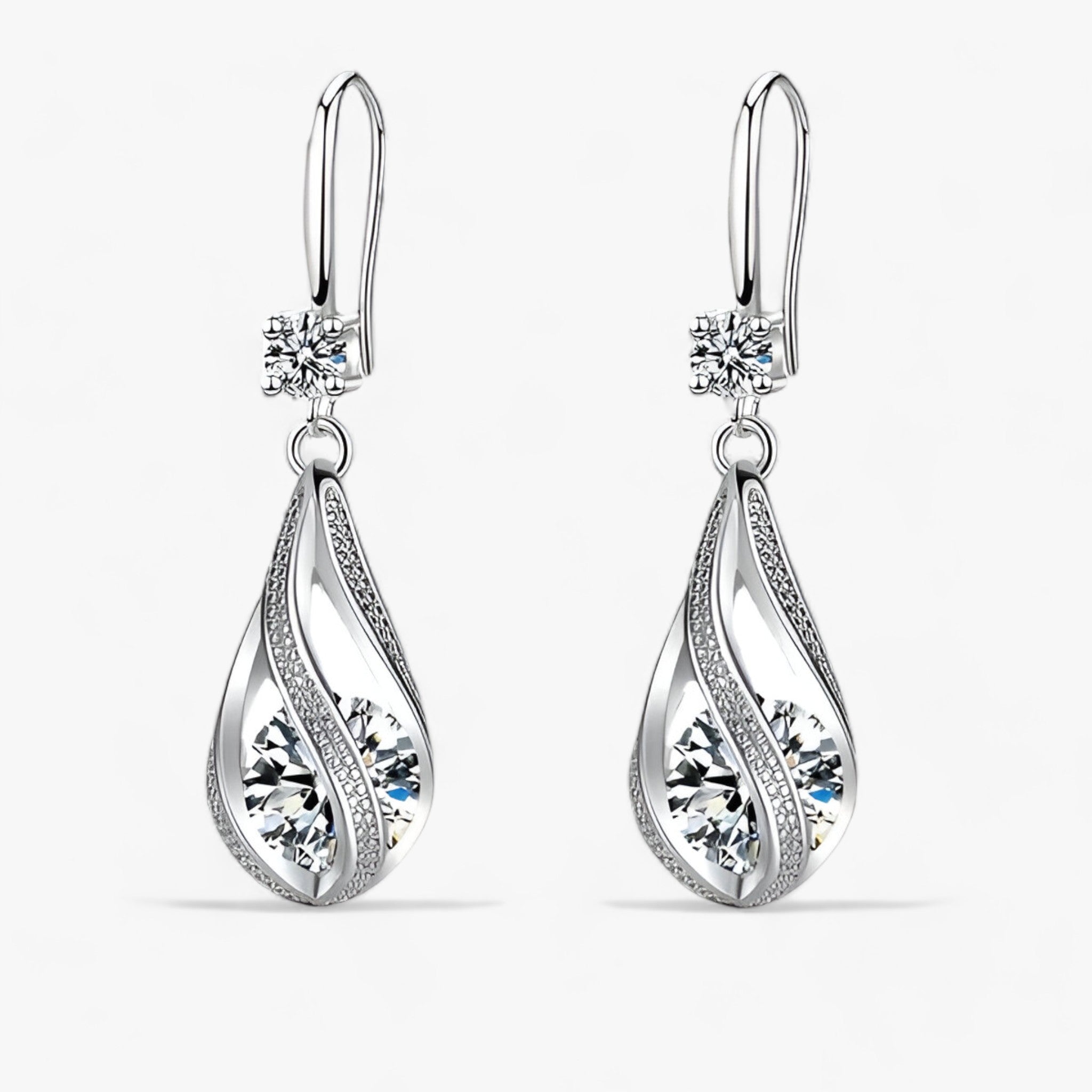 LUXE | Sølvøreringe - Forbedr dit look med glitrende krystaller - Sølv - women's fashion - {{ product_tags }