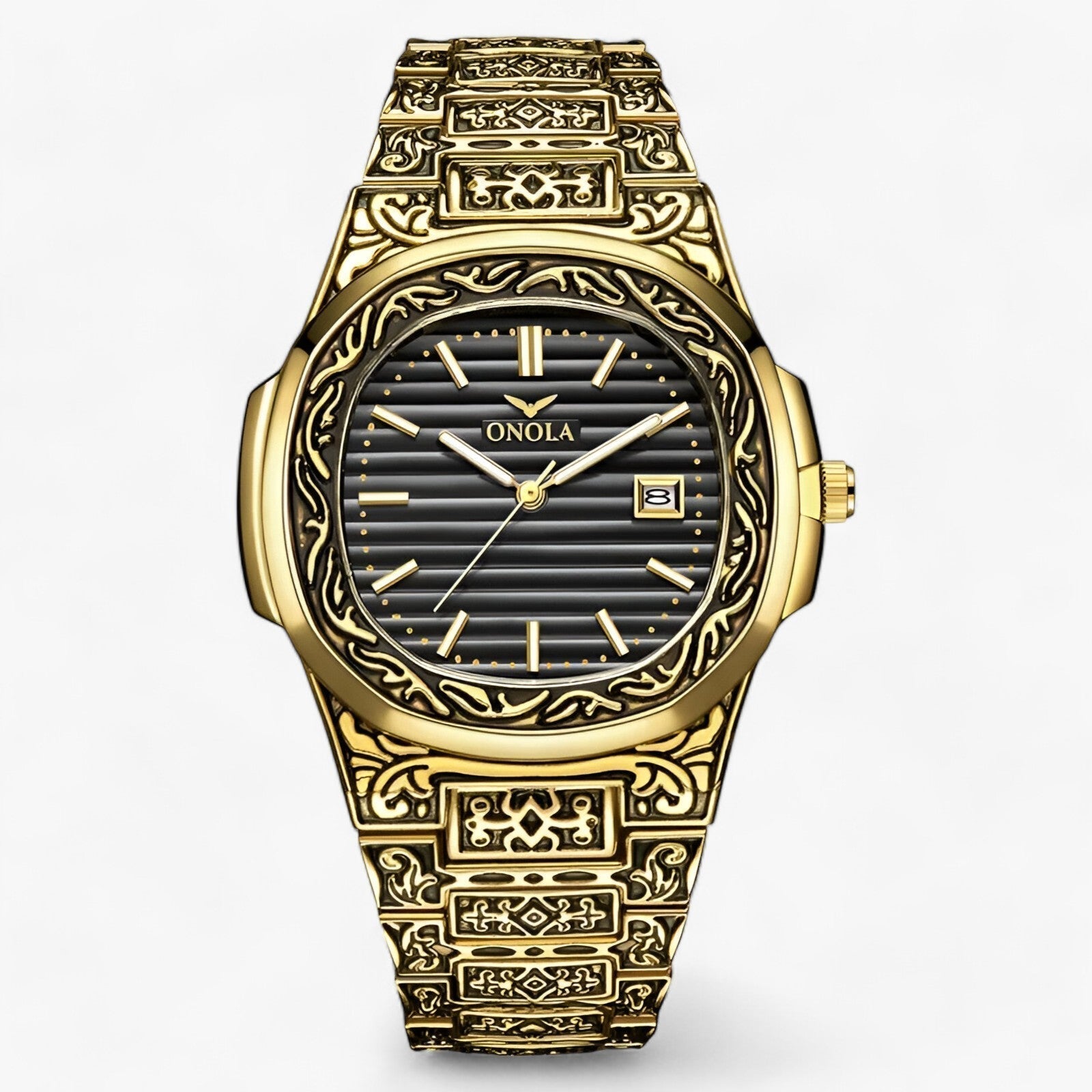 Onola | Armbåndsur - Vintage Charme & Moderne Pålidelighed - Guld Sort - watches - {{ product_tags }