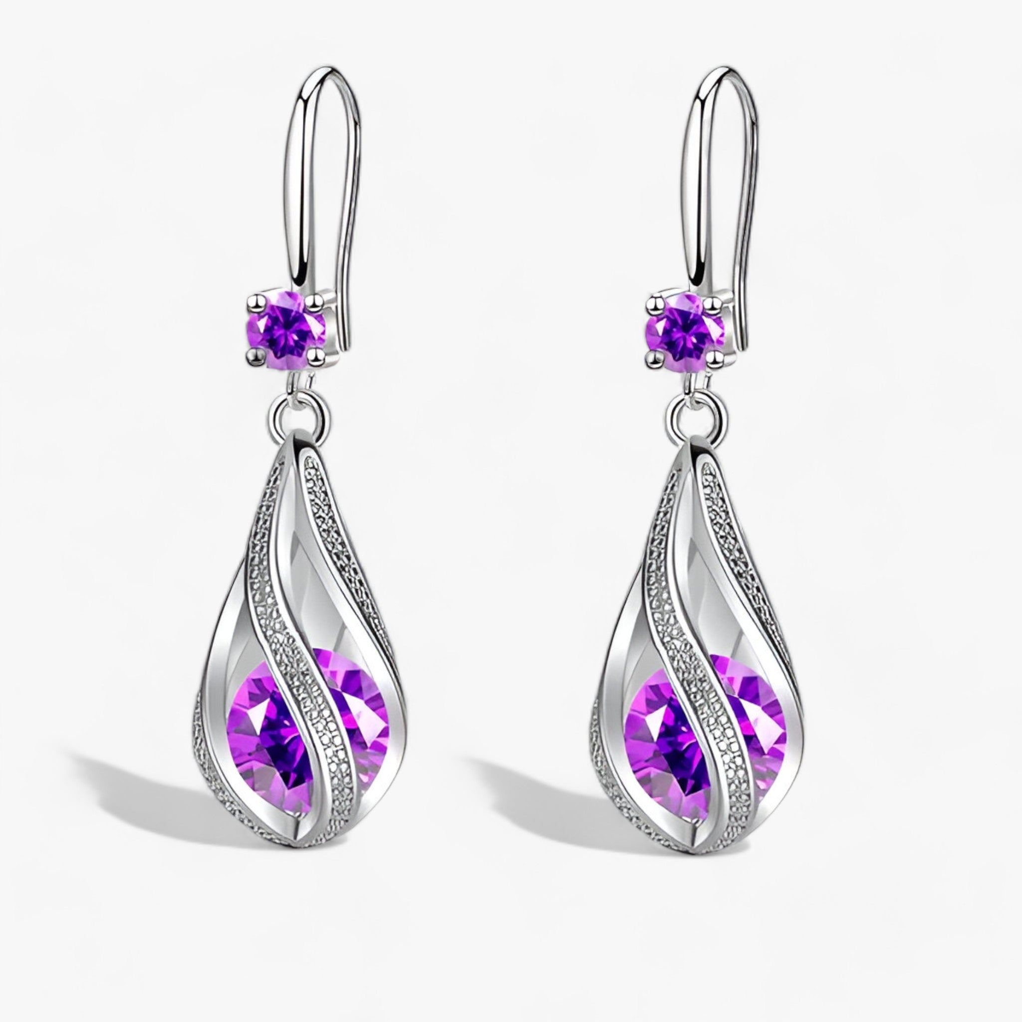 LUXE | Sølvøreringe - Forbedr dit look med glitrende krystaller - Violet - women's fashion - {{ product_tags }