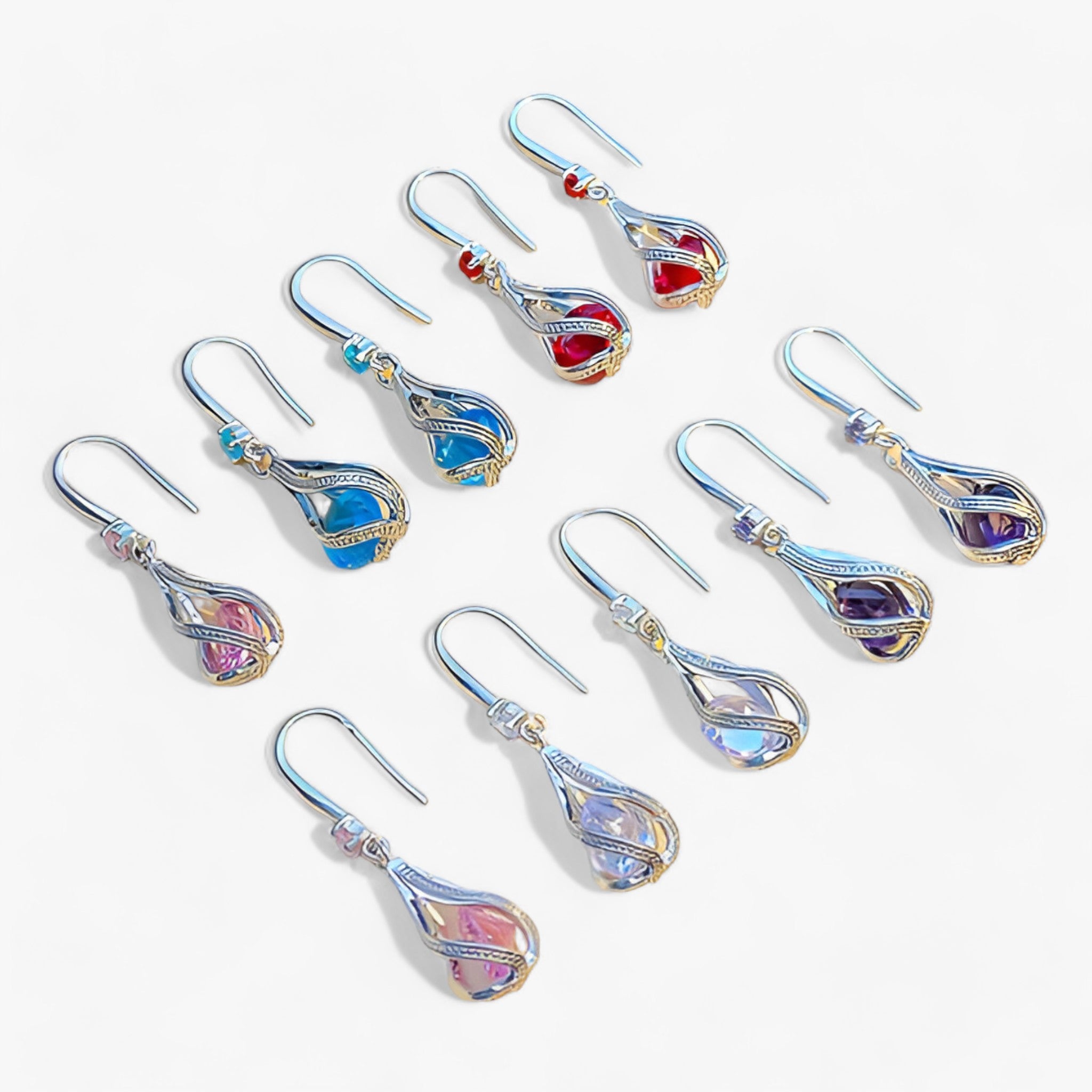 LUXE | Sølvøreringe - Forbedr dit look med glitrende krystaller - - women's fashion - {{ product_tags }