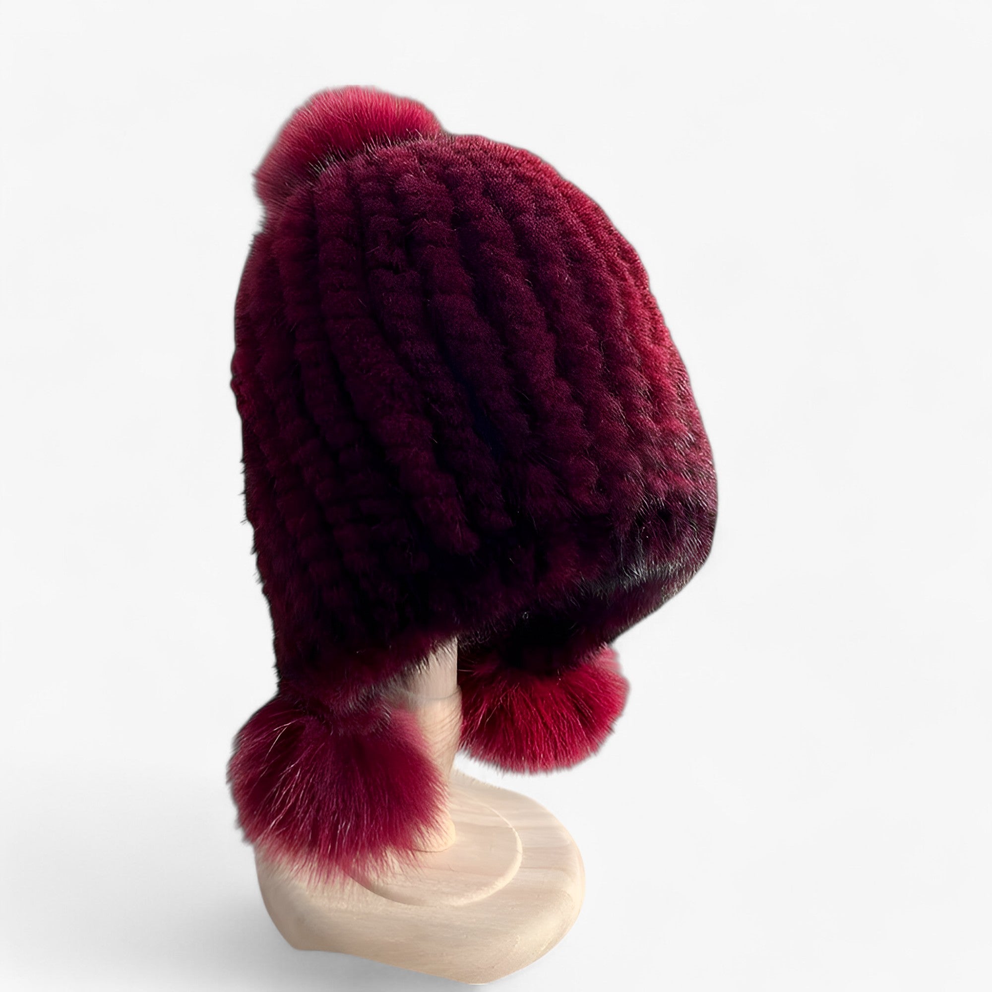 Simmie | Hue i minkpels - Luksuriøs varme med rævpels-pompom - vinkampagne Gummibånd - winter - {{ product_tags }