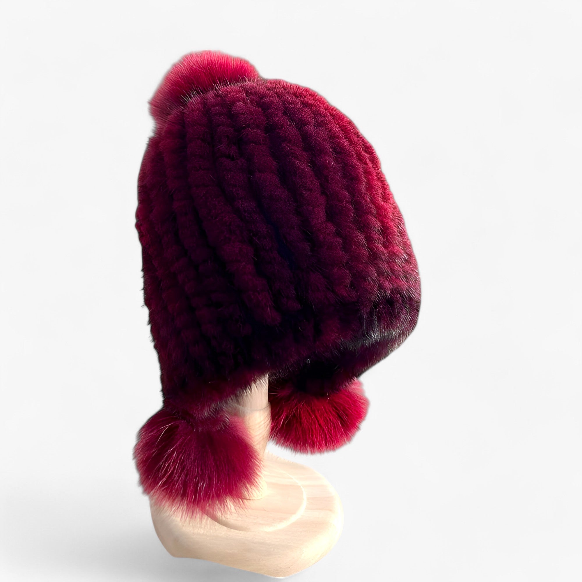 Simmie | Hue i minkpels - Luksuriøs varme med rævpels-pompom - - winter - {{ product_tags }