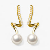 Glamorous Geometry | Pearl Earrings - Modern Refinement