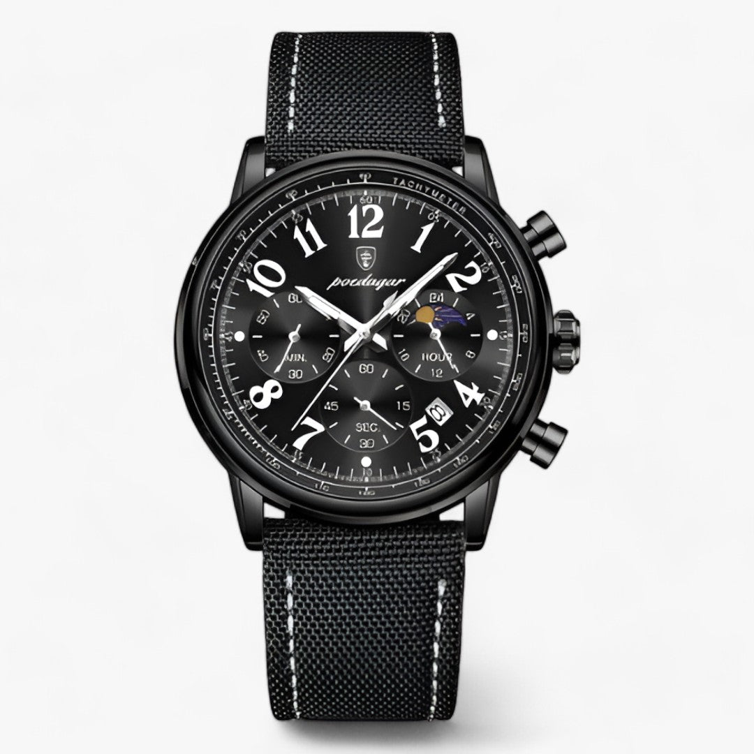 POEDAGAR | Luksuriøs Militær-Sportur - Vandtæt & Luminøs - Sort Sort - watches - {{ product_tags }