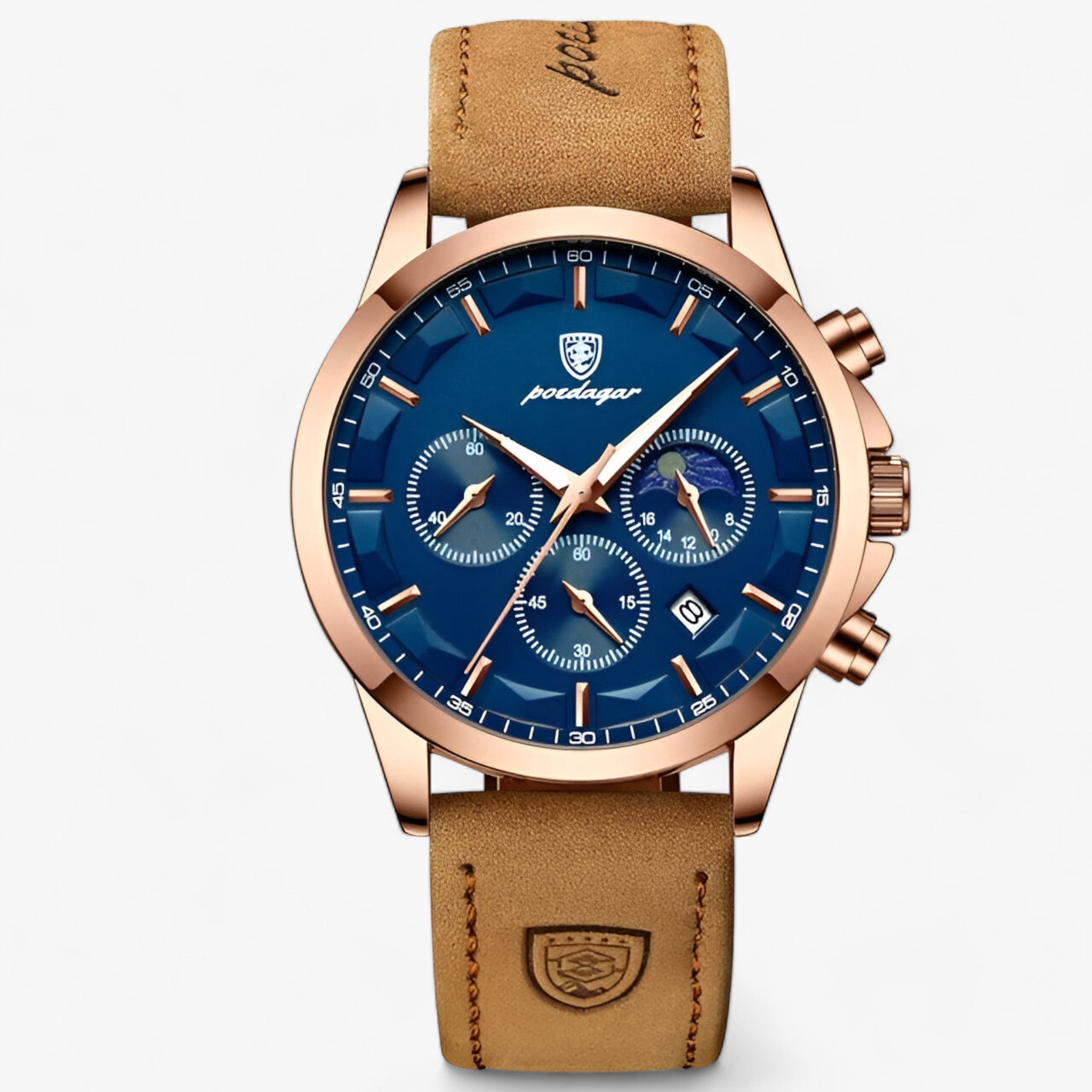 ALEXANDER | Herres luksusur - Stil og Præcision - Roségold Blå L - watches - {{ product_tags }