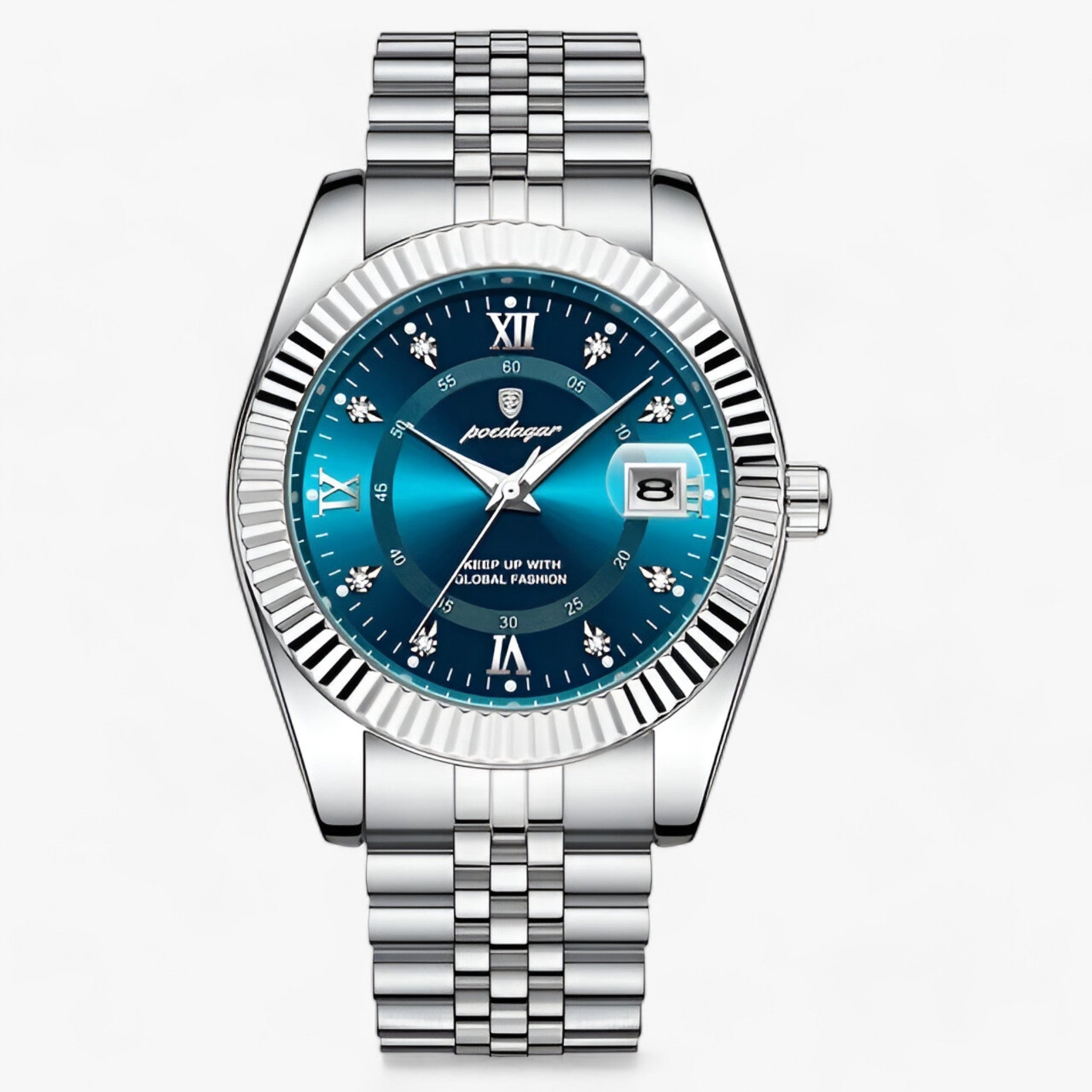 Everest | Elegant quartz-ur i rustfrit stål til mænd - Sølvblå - watches - {{ product_tags }