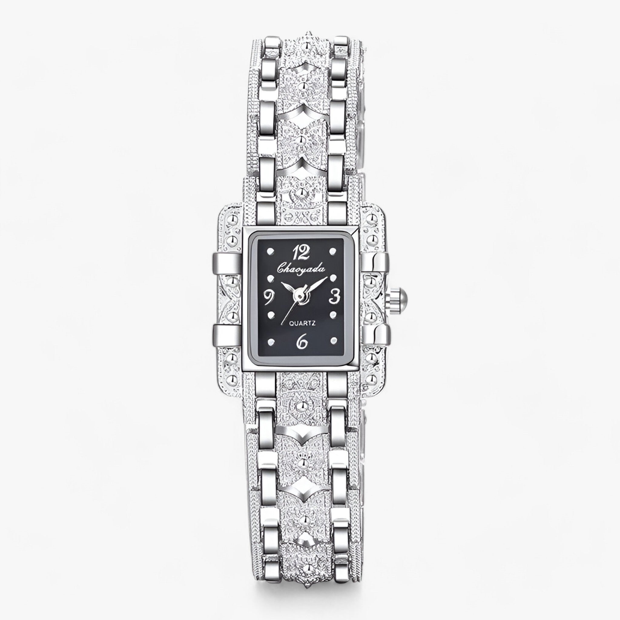 Adriana | Armbåndsur med rektangulær urskive og krystaller - Moderne og elegant til kvinder - Sort - watches - {{ product_tags }