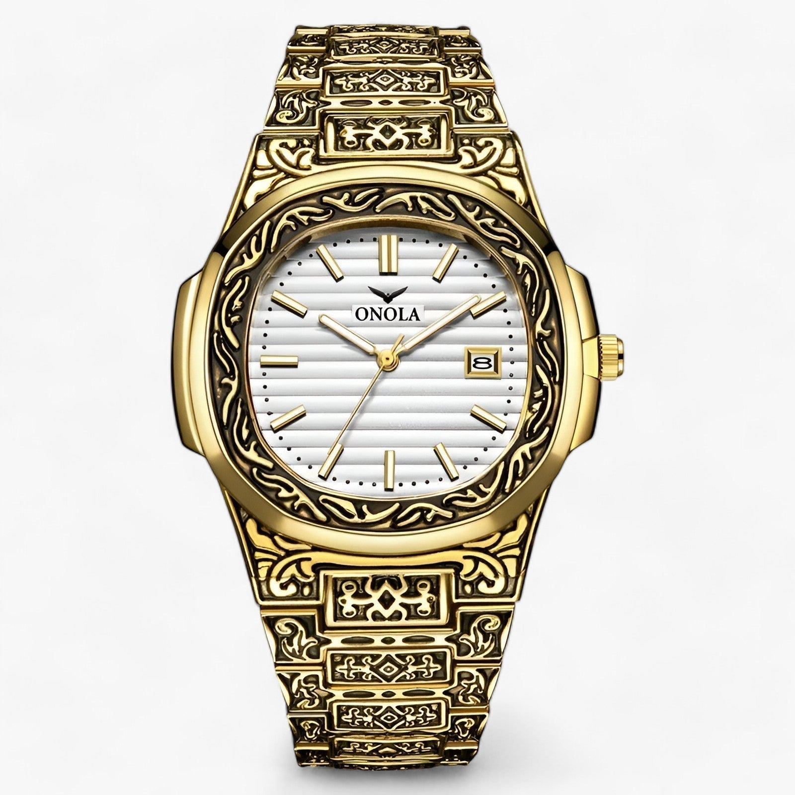 Onola | Armbåndsur - Vintage Charme & Moderne Pålidelighed - Guld Hvid - watches - {{ product_tags }