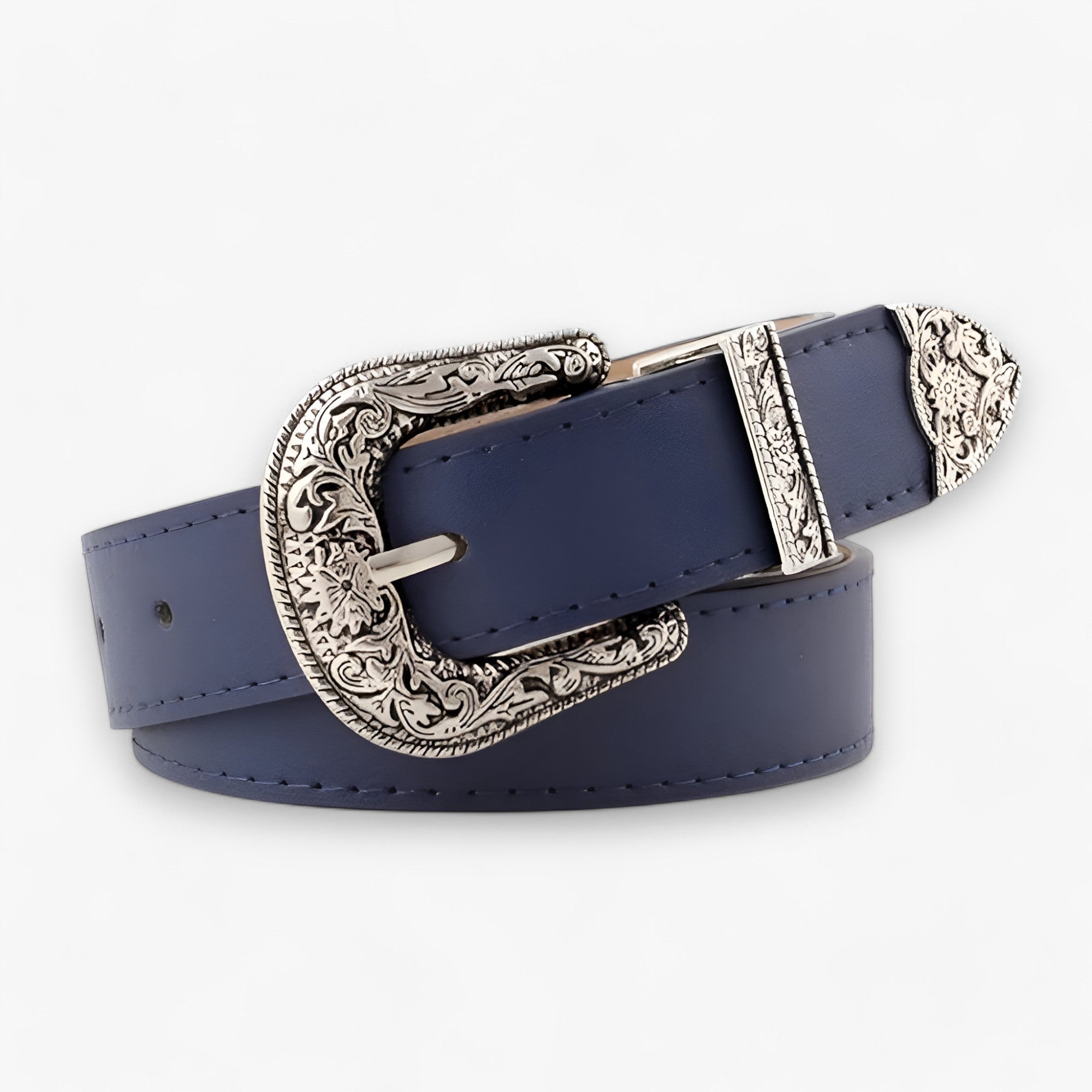 MAVEN | Stilet læderbælte - Vintage-stil & holdbarhed - Marine 2.8 cm - men's fashion - {{ product_tags }