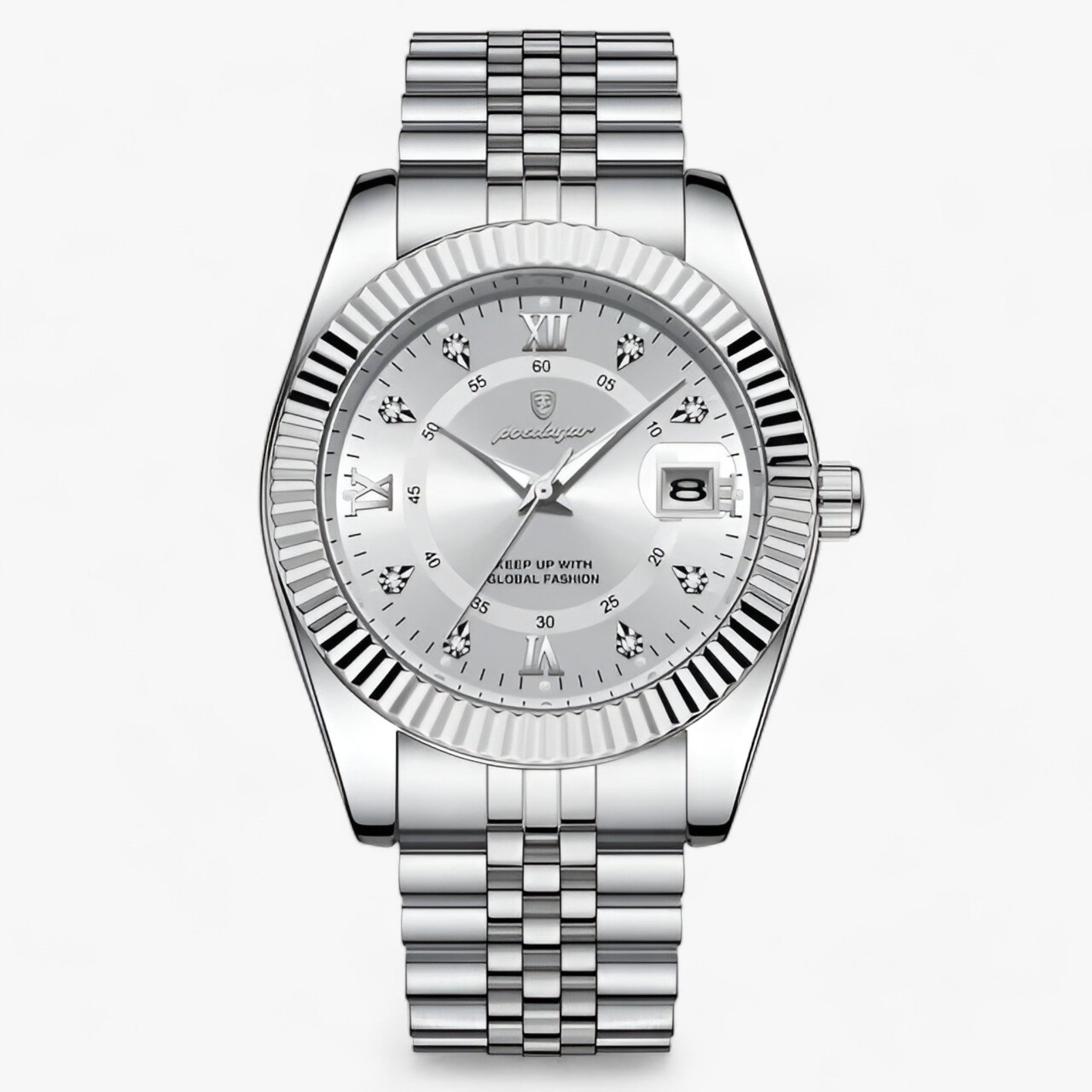 Everest | Elegant quartz-ur i rustfrit stål til mænd - Sølv hvid - watches - {{ product_tags }