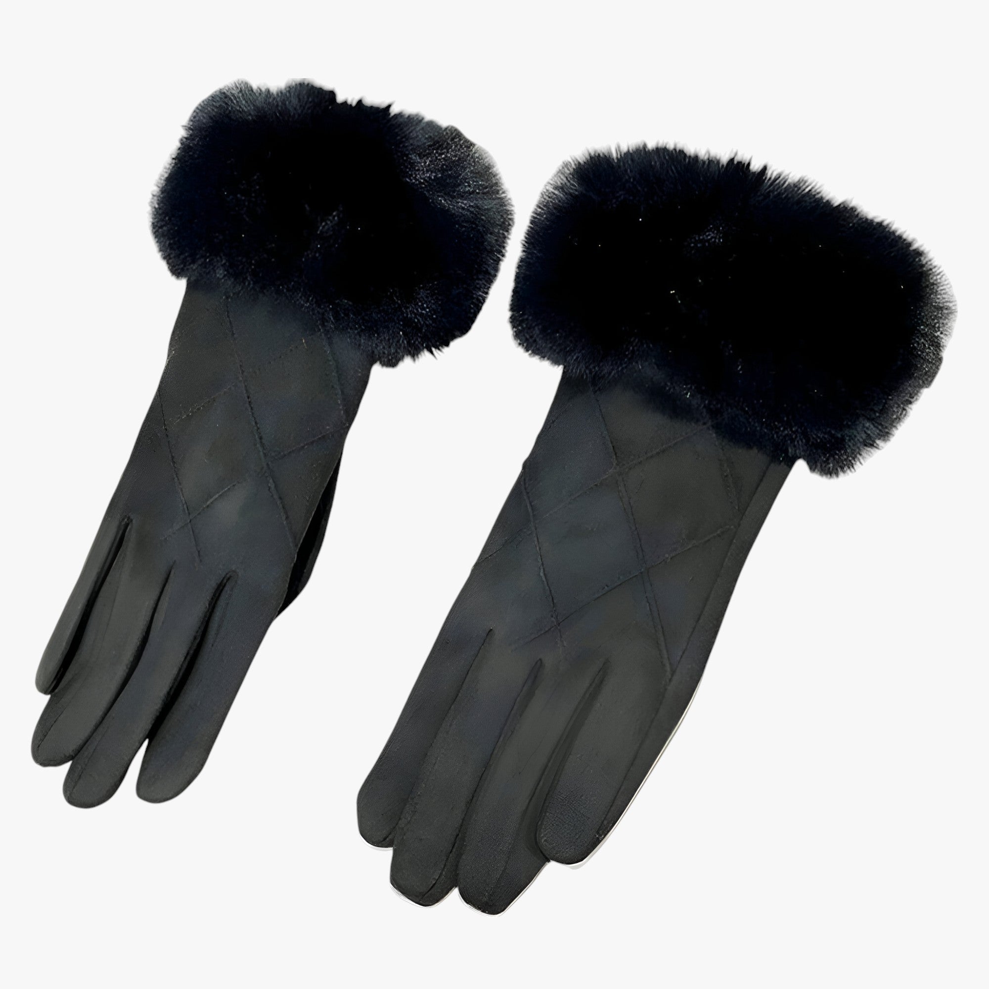 EleganceTouch | Vinter-Suede Rutehandsker - Stilfulde & Touchscreen Kompatible - Sort - winter - {{ product_tags }
