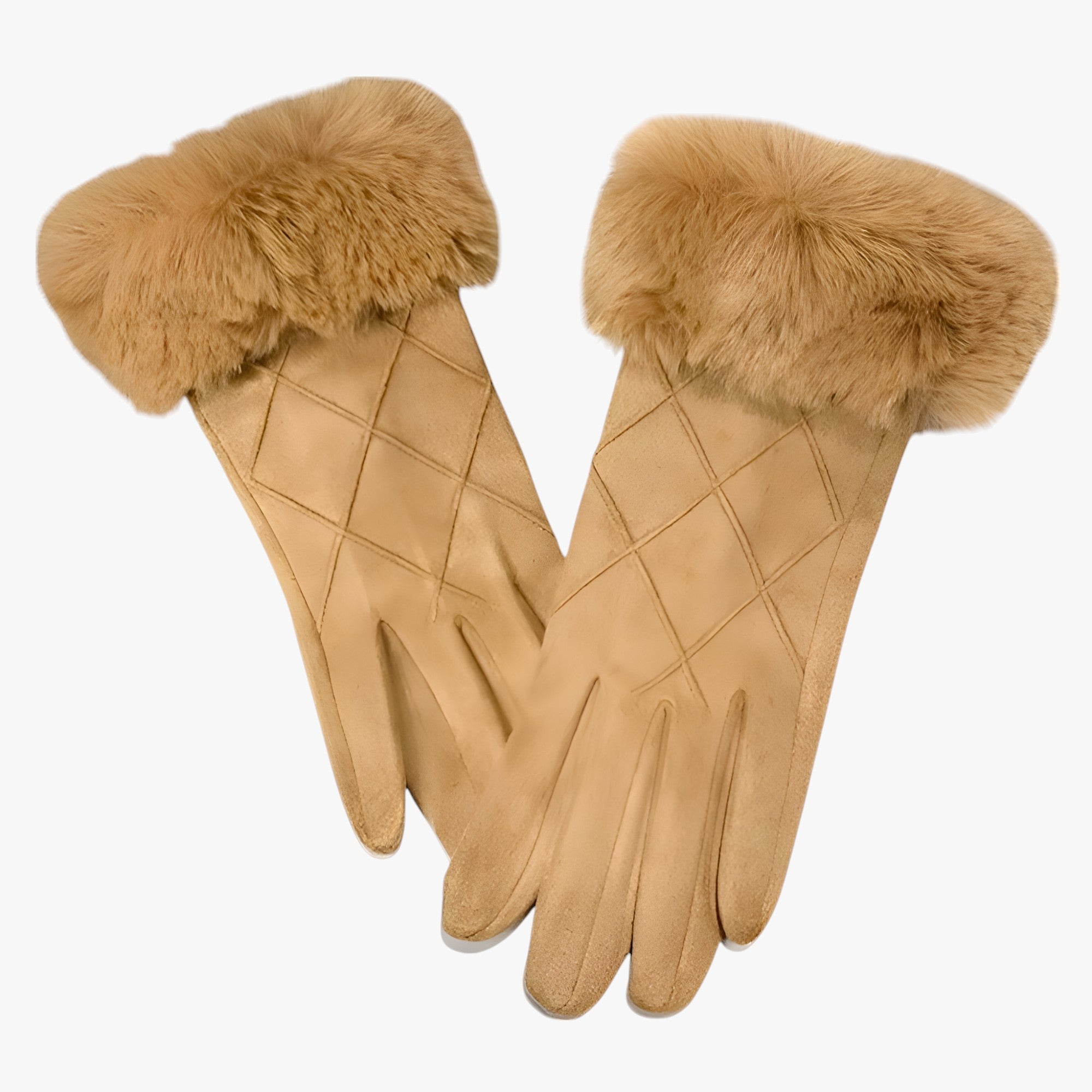 EleganceTouch | Vinter-Suede Rutehandsker - Stilfulde & Touchscreen Kompatible - Beige - winter - {{ product_tags }