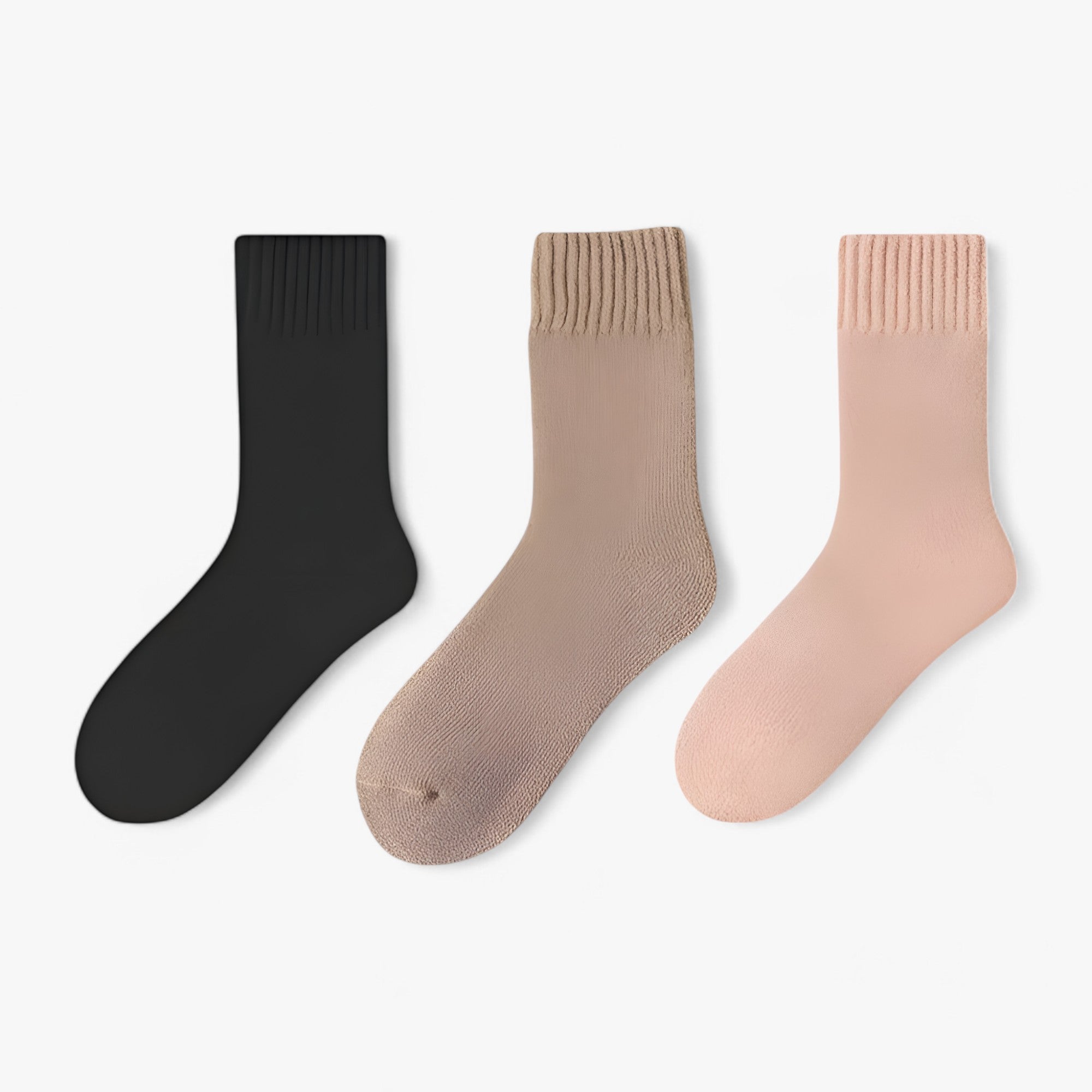 Zen | Uld sokker sæt - Varmt og hyggeligt komfortabelt - sort-kaffe-lyserød Størrelser 34-40 - winter - {{ product_tags }