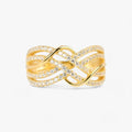 Emilia | Gyldne korsringe - Elegant flere bånd design