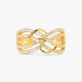 Emilia | Golden Cross Rings - Elegant Multi-Band Design