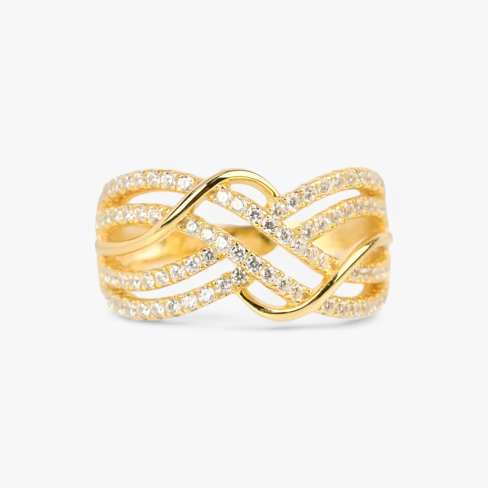 Emilia | Gyldne korsringe - Elegant flere bånd design - 10 - other - {{ product_tags }