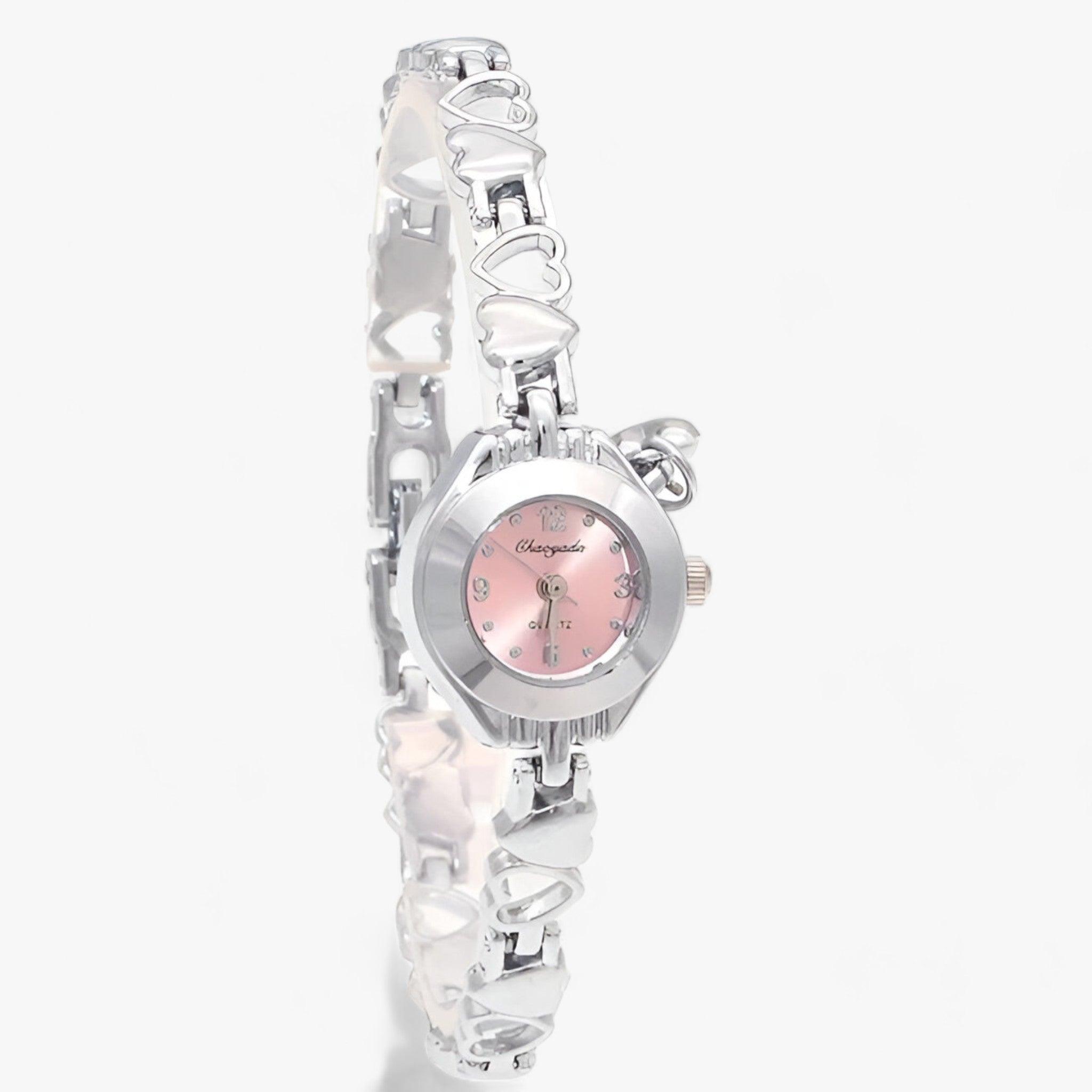 EVELYN | Armbåndsur til damer - Et elegant og pålideligt ur - Sølv pink ansigt - watches - {{ product_tags }